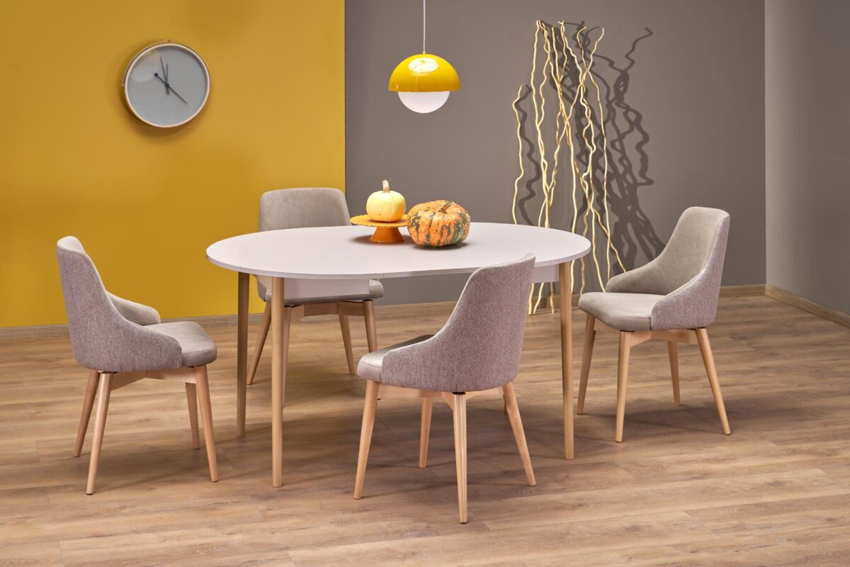 PIVOT stół rozkładany 102-142x102x75 cm, blat – kaszmir, nogi – naturalny | Meble DUO 5905248137349 2