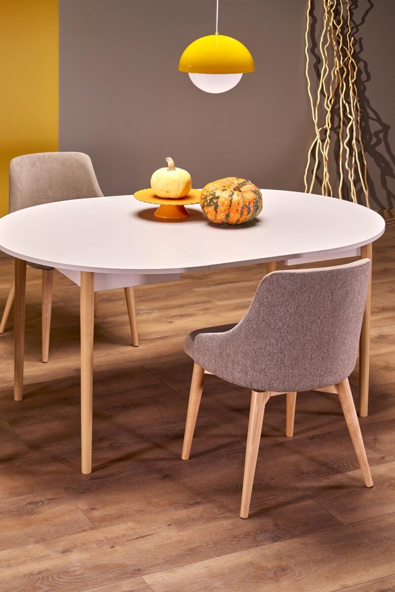 PIVOT stół rozkładany 102-142x102x75 cm, blat – kaszmir, nogi – naturalny | Meble DUO 5905248137349 3