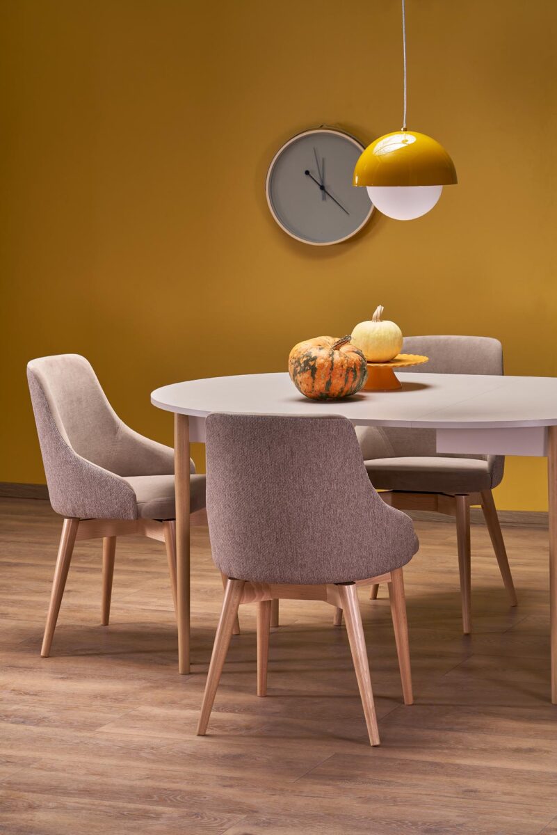 PIVOT stół rozkładany 102-142x102x75 cm, blat – kaszmir, nogi – naturalny | Meble DUO 5905248137349 4