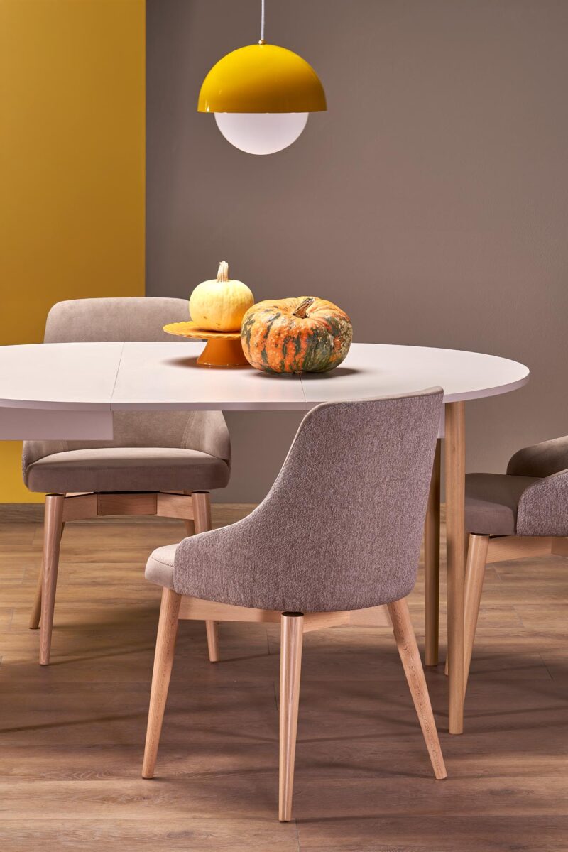PIVOT stół rozkładany 102-142x102x75 cm, blat – kaszmir, nogi – naturalny | Meble DUO 5905248137349 5