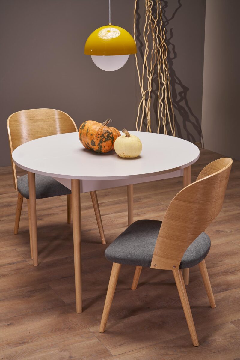 PIVOT stół rozkładany 102-142x102x75 cm, blat – kaszmir, nogi – naturalny | Meble DUO 5905248137349 6