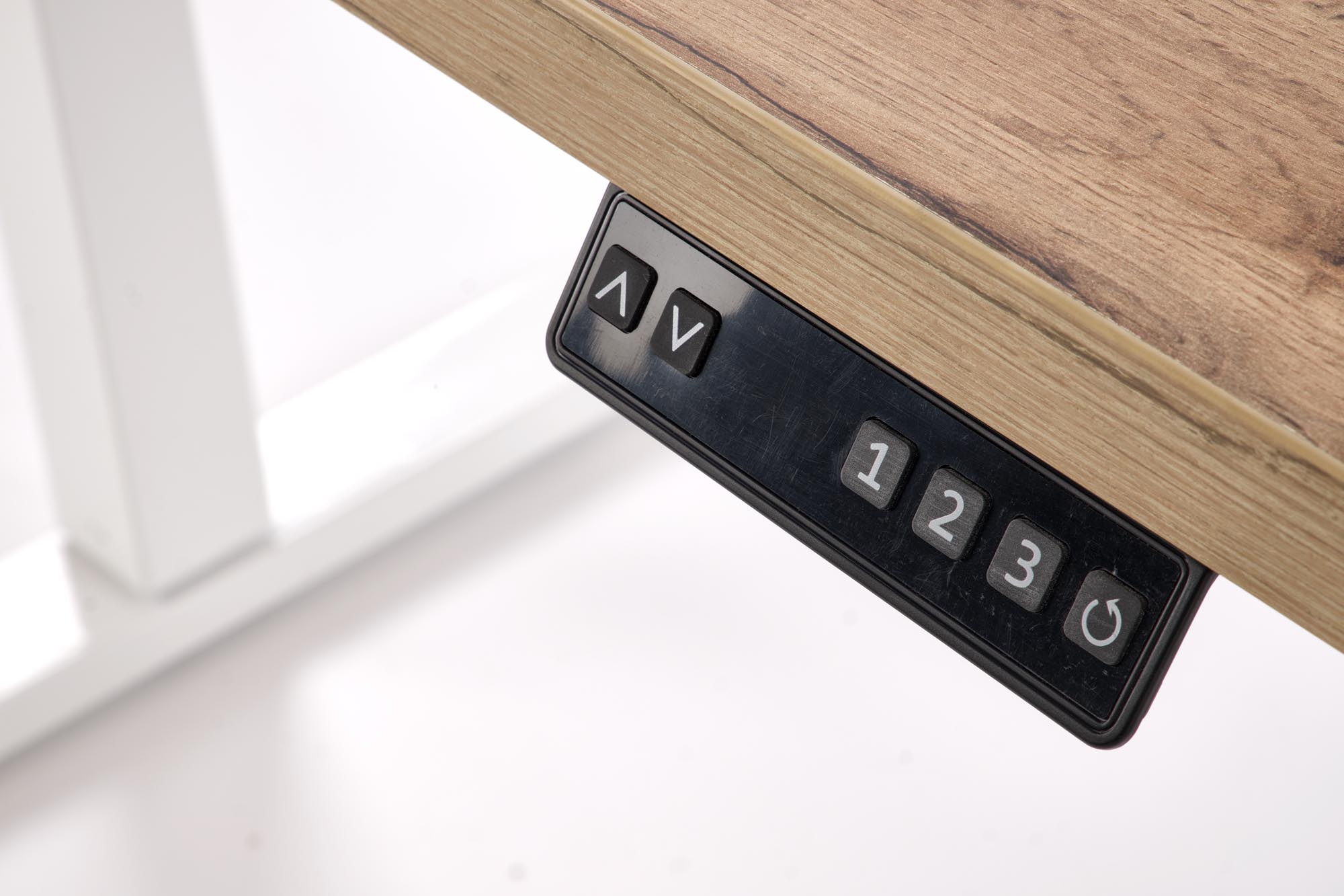 B54 biurko z funkcją regulacji wysokości, blat – dąb artisan, stelaż – biały | Meble DUO 5905248137530 4