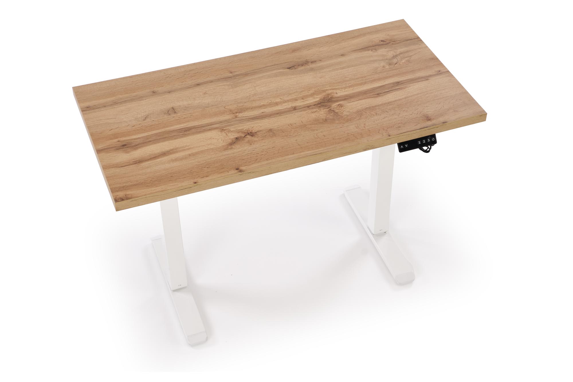 B54 biurko z funkcją regulacji wysokości, blat – dąb artisan, stelaż – biały | Meble DUO 5905248137530 9