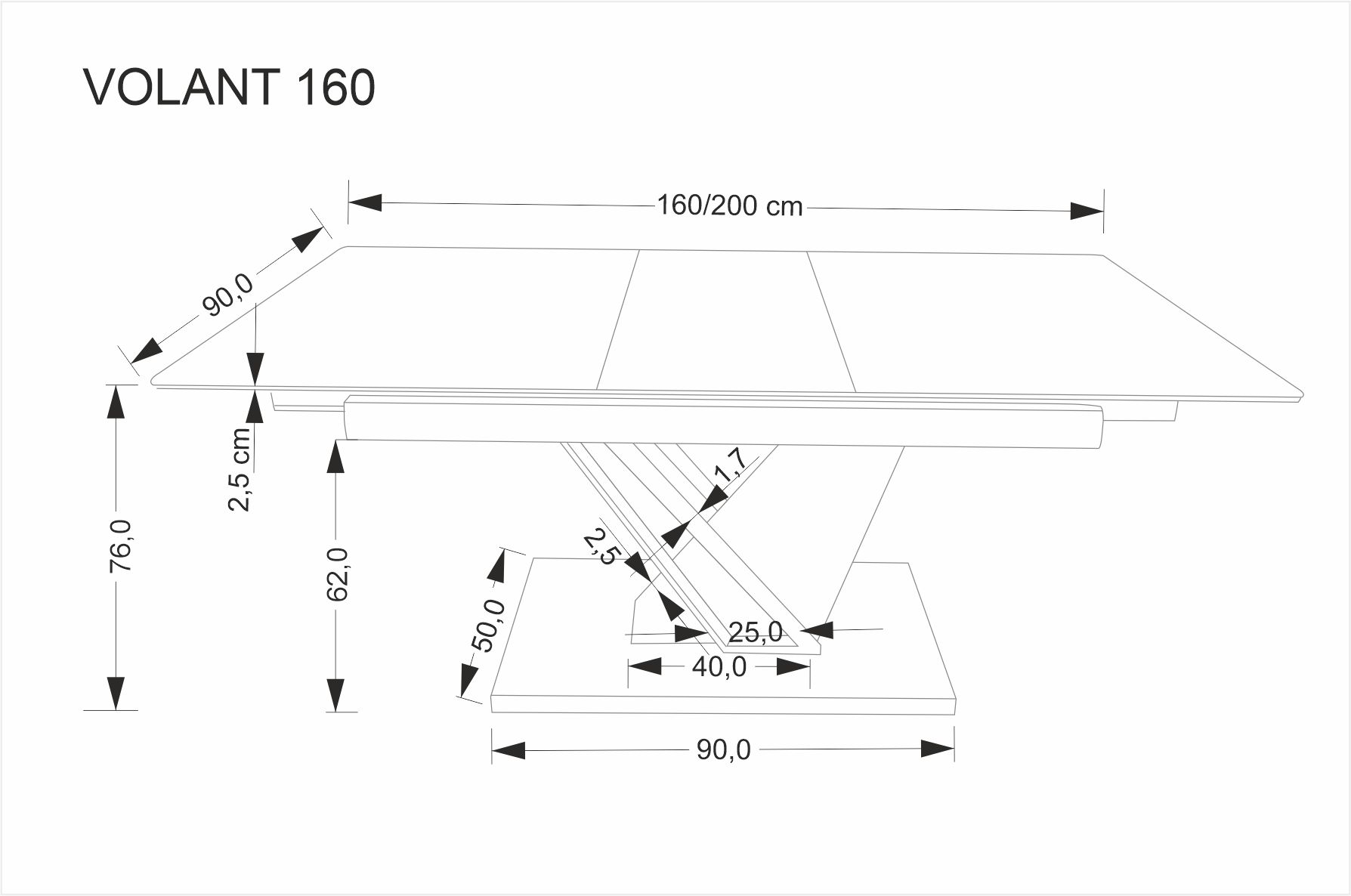 VOLANT 160 stół rozkładany, blat – czarny marmur, nogi – dąb złoty / czarny | Meble DUO 5905248137837 16