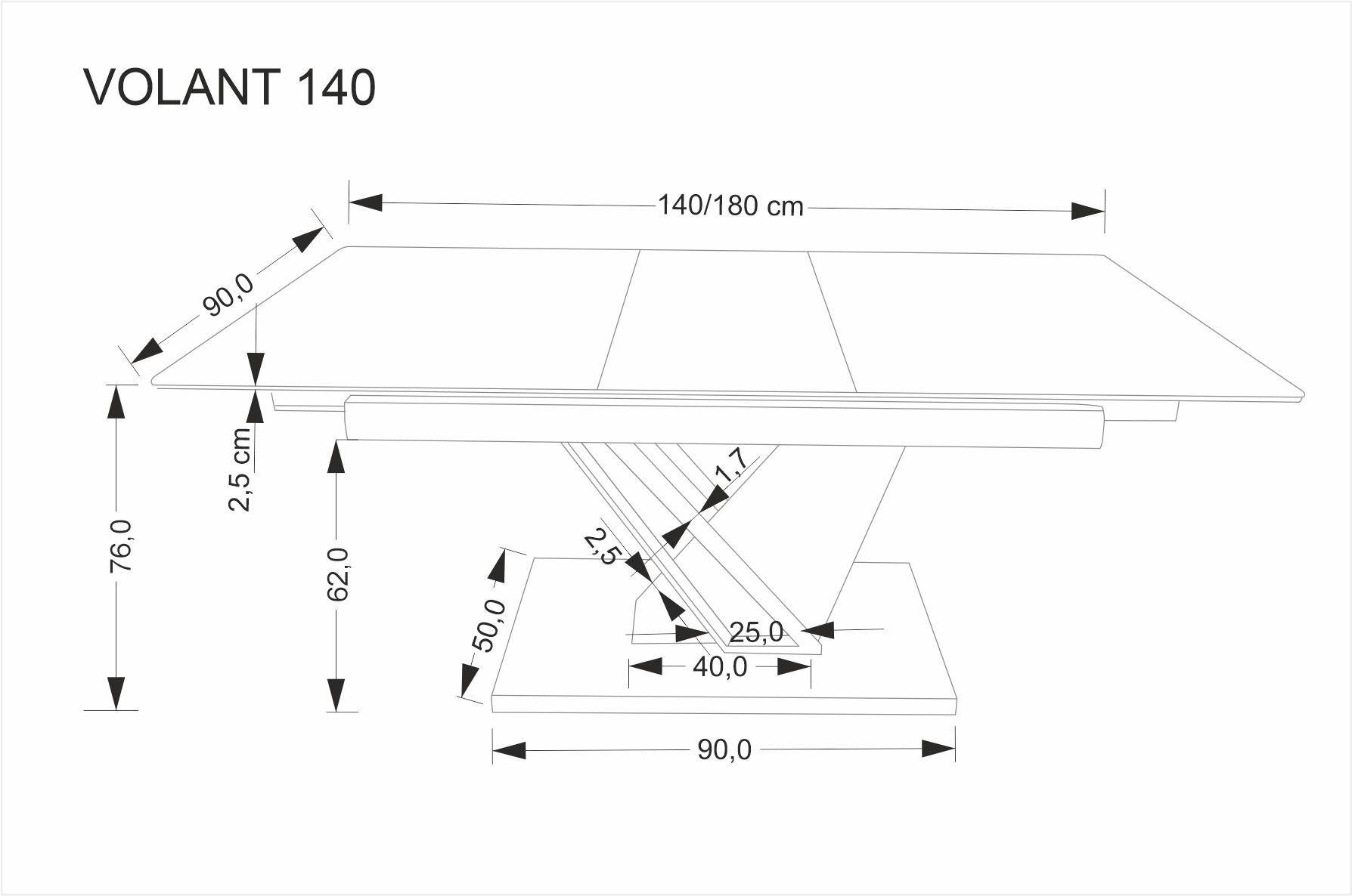 VOLANT 140 stół rozkładany, blat – czarny marmur, nogi – dąb złoty / czarny | Meble DUO 5905248137844 16