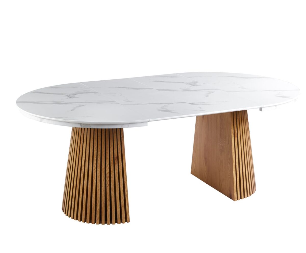 Stół rozkładany (biały marmur/dąb) 120(160/200)x120 | Meble DUO yxfrokzppzzh700vpxmb
