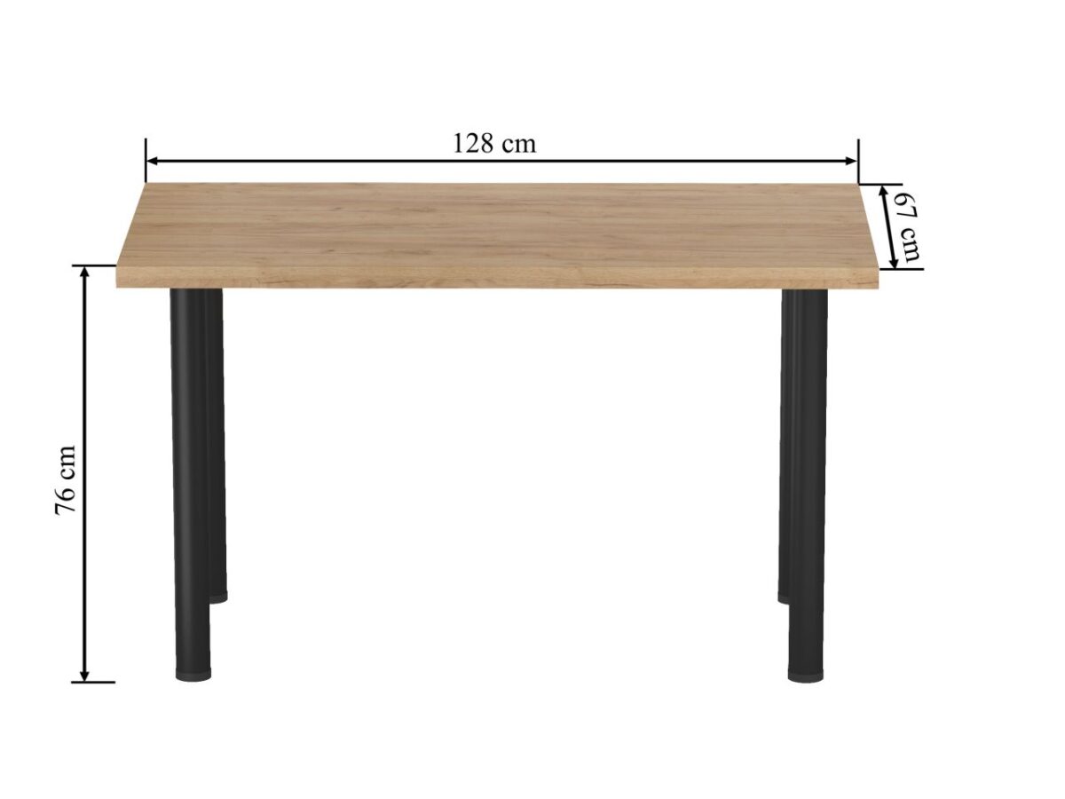 Stół (dąb złoty craft + nogi I czarny mat) 67×128 | Meble DUO zhg9pdxwa2bmdgndj8c0