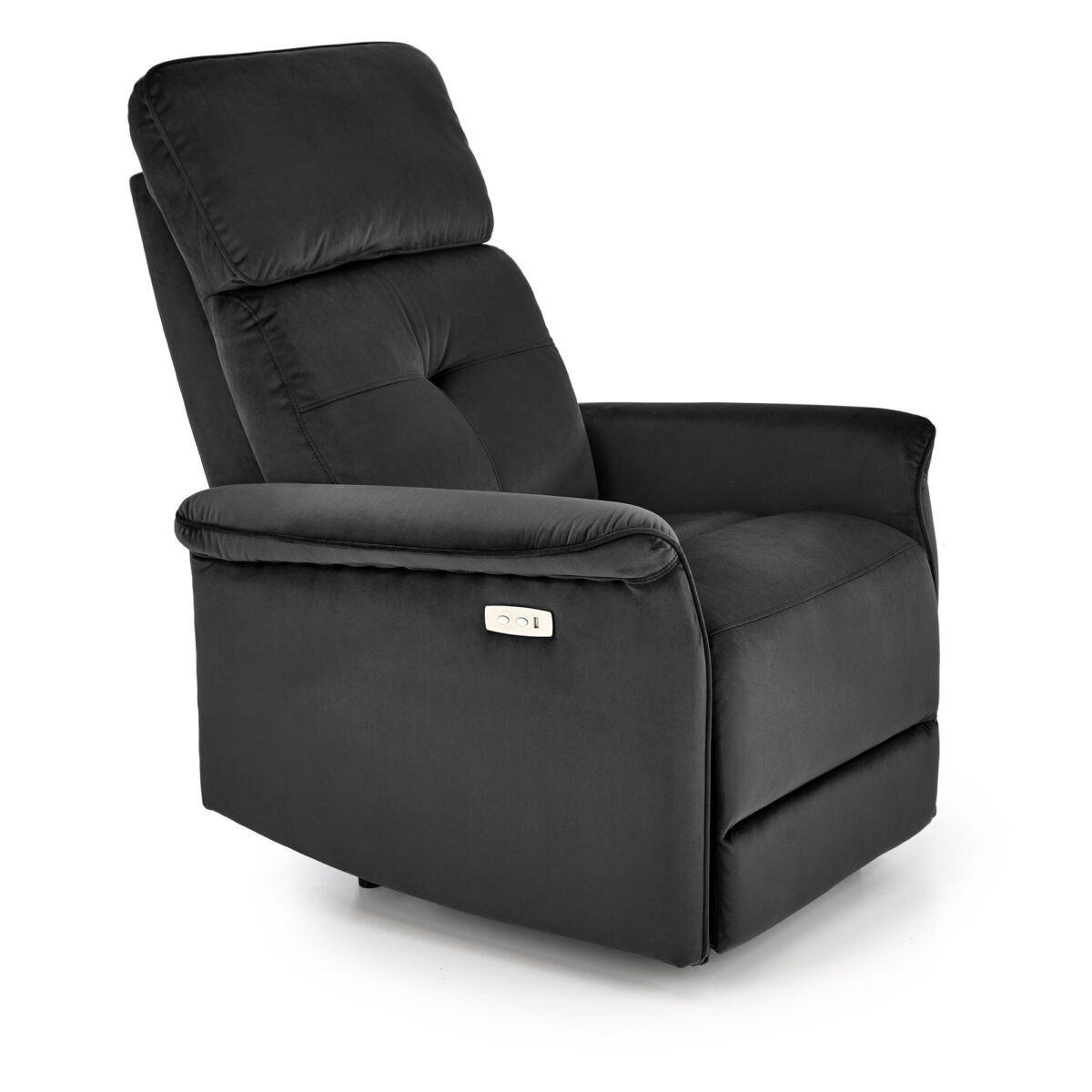 SEMIR fotel z funkcja elektrycznego rozkładania / gniazdo USB, czarny | Meble DUO 5905248130937 1