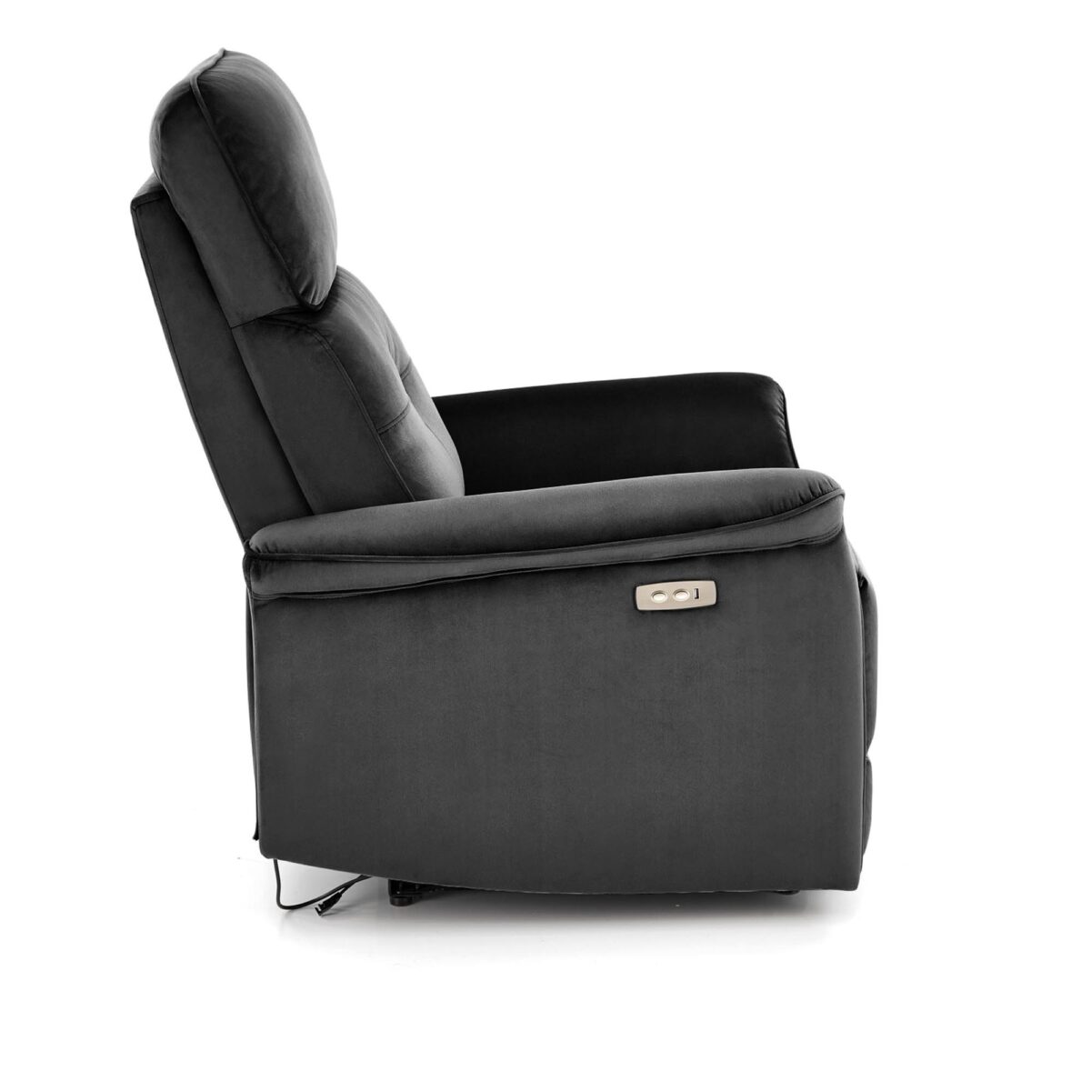 SEMIR fotel z funkcja elektrycznego rozkładania / gniazdo USB, czarny | Meble DUO 5905248130937 4