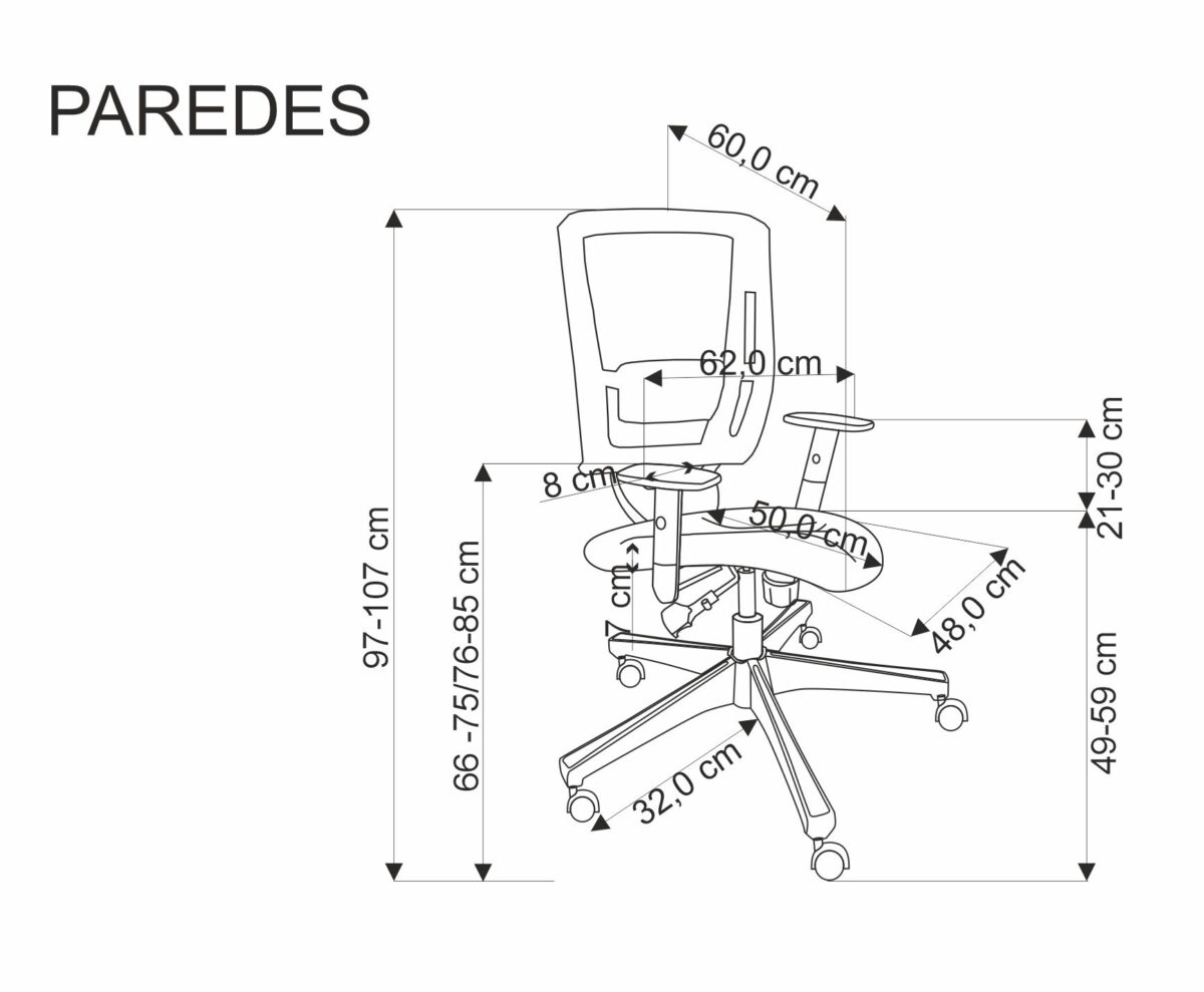 PAREDES fotel gabinetowy czarny - obrazek 2