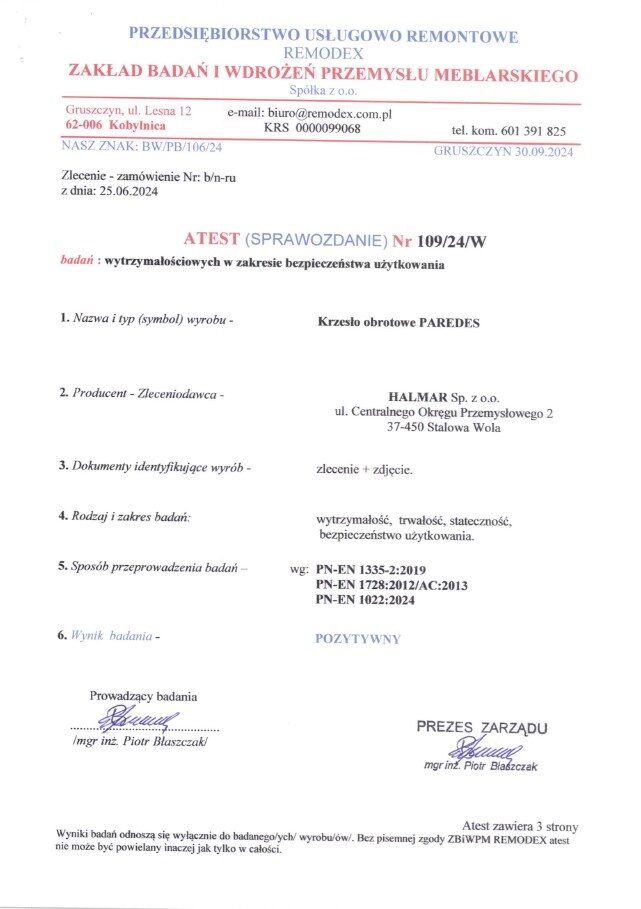 PAREDES fotel gabinetowy czarny - obrazek 3