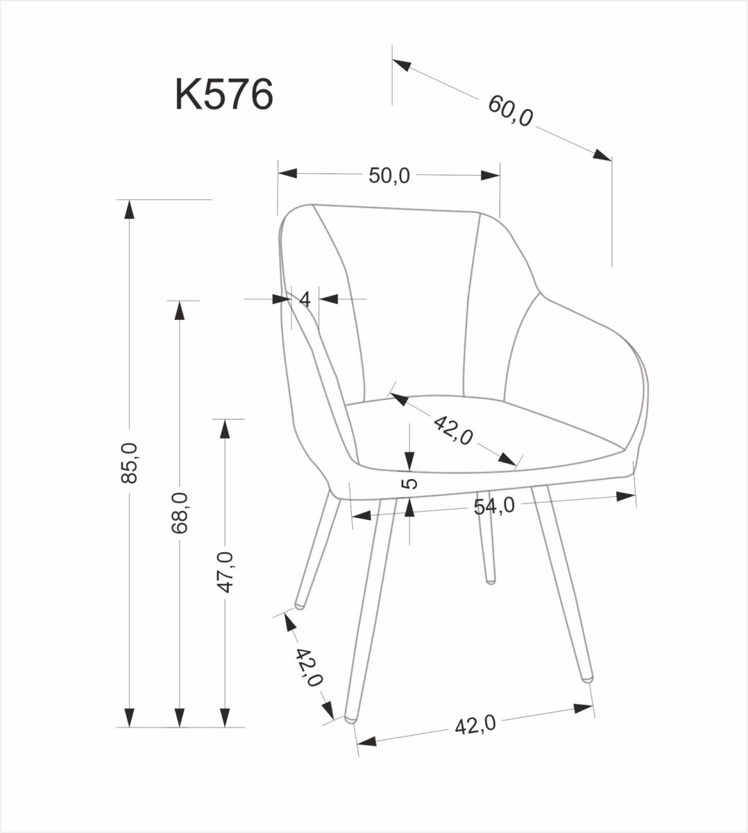 K576 krzesło popielaty (1p=2 szt) | Meble DUO 5905248135949 19