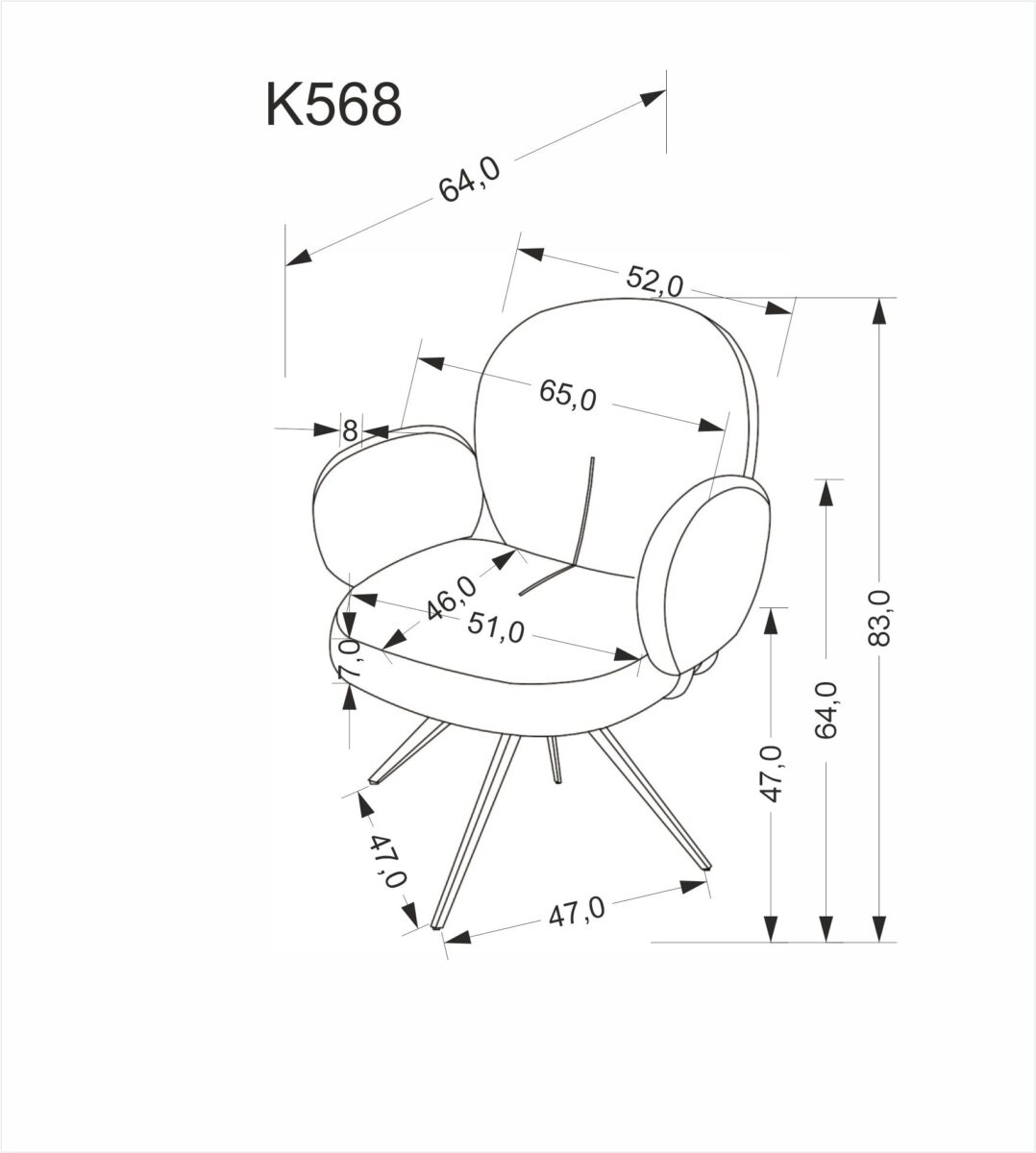 K568 krzesło ciemny beżowy | Meble DUO 5905248136229 11