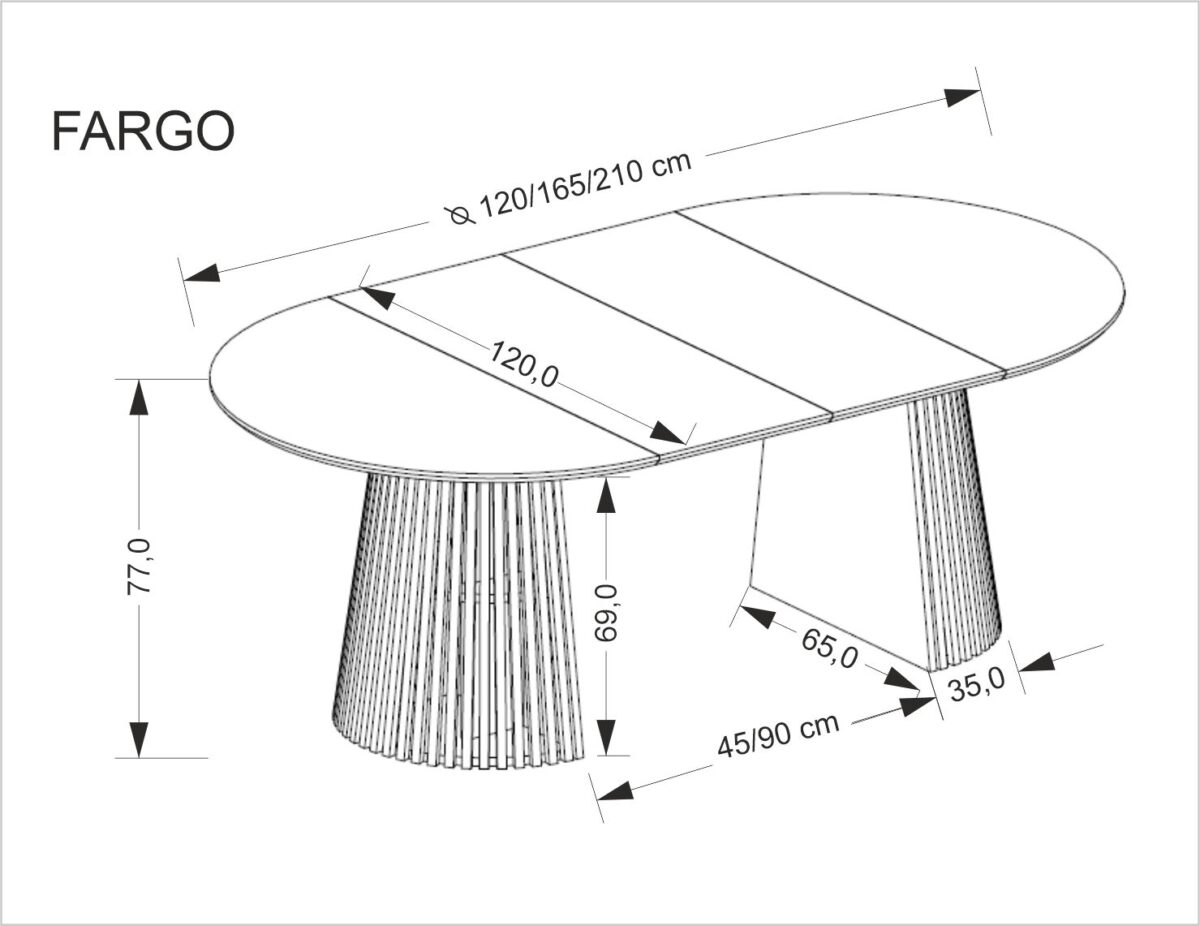 FARGO stół rozkładany, blat – naturalny, nogi – naturalny | Meble DUO 5905248137851 19
