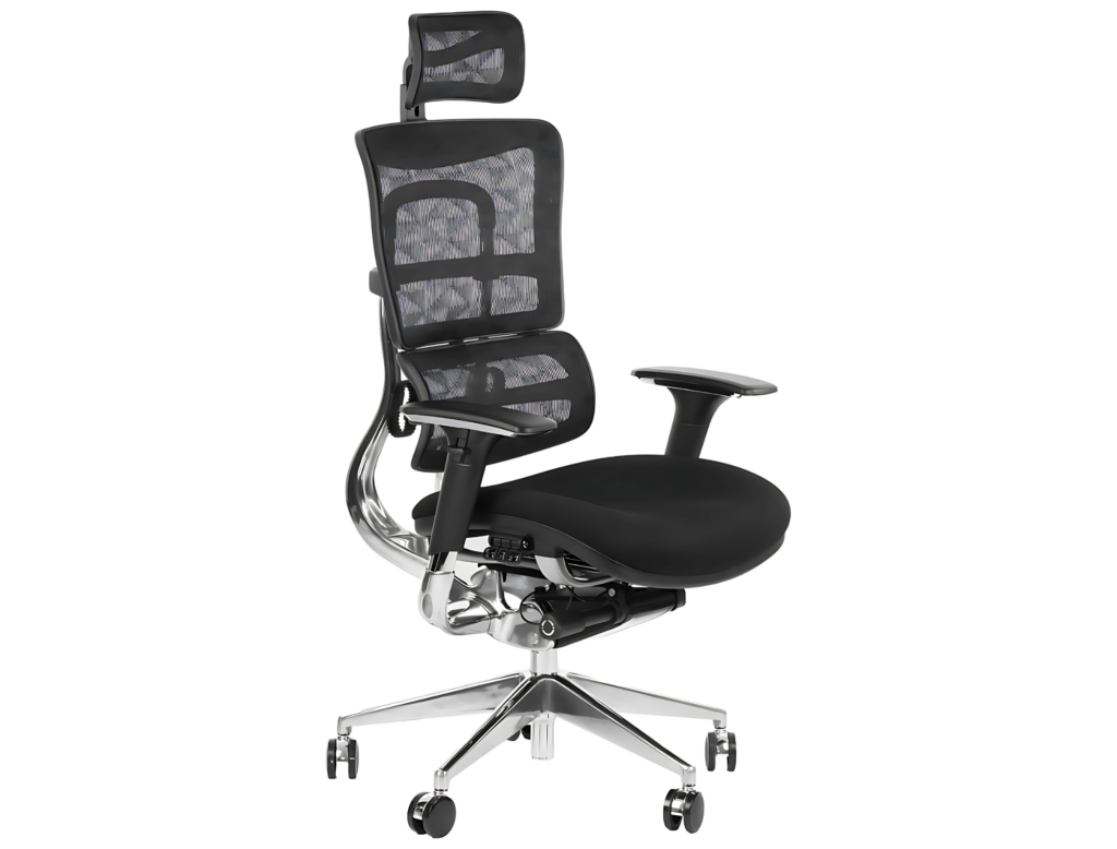 Koniec z bólem pleców: Odkryj komfort pracy z fotelem ErgoNew S8 | Meble DUO ErgoNew S8 – czarny SIEDZISKO TKANINOWE