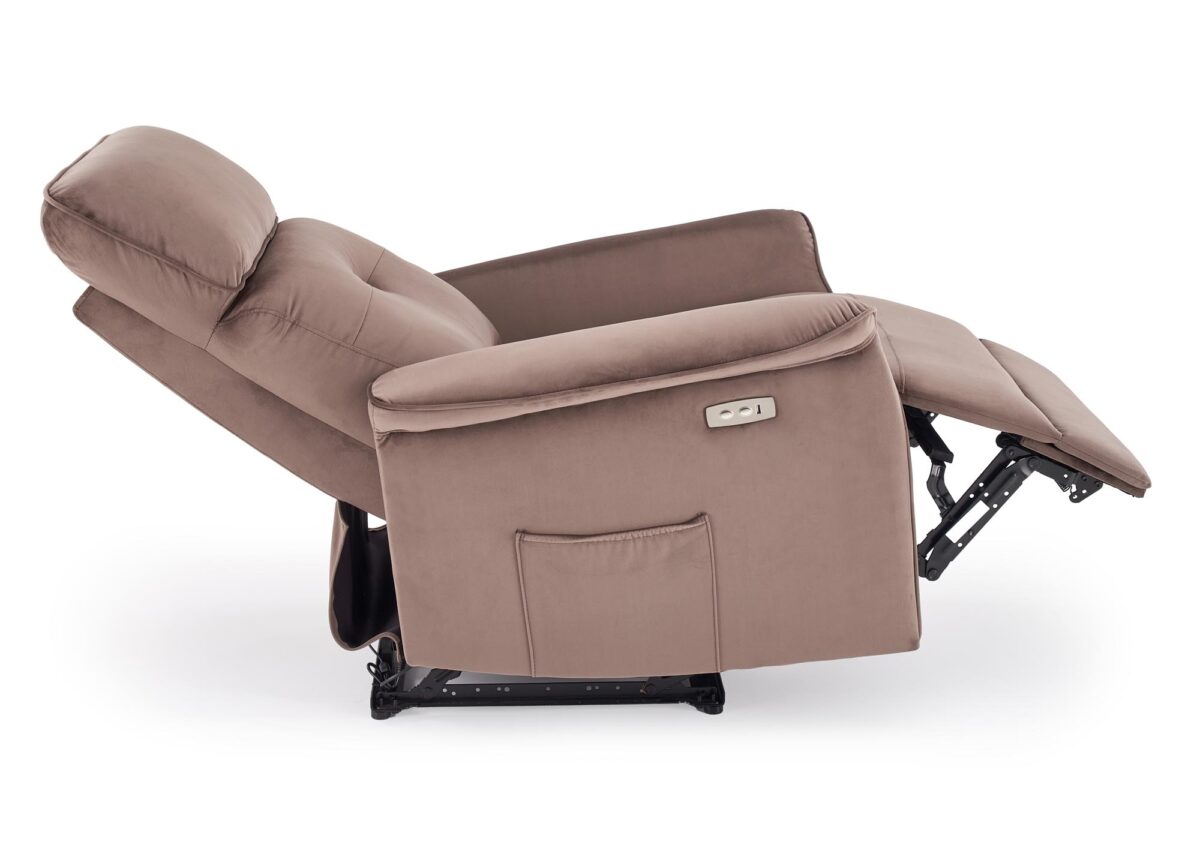 SEMIR fotel z funkcja elektrycznego rozkładania / gniazdo USB, mokka - obrazek 6