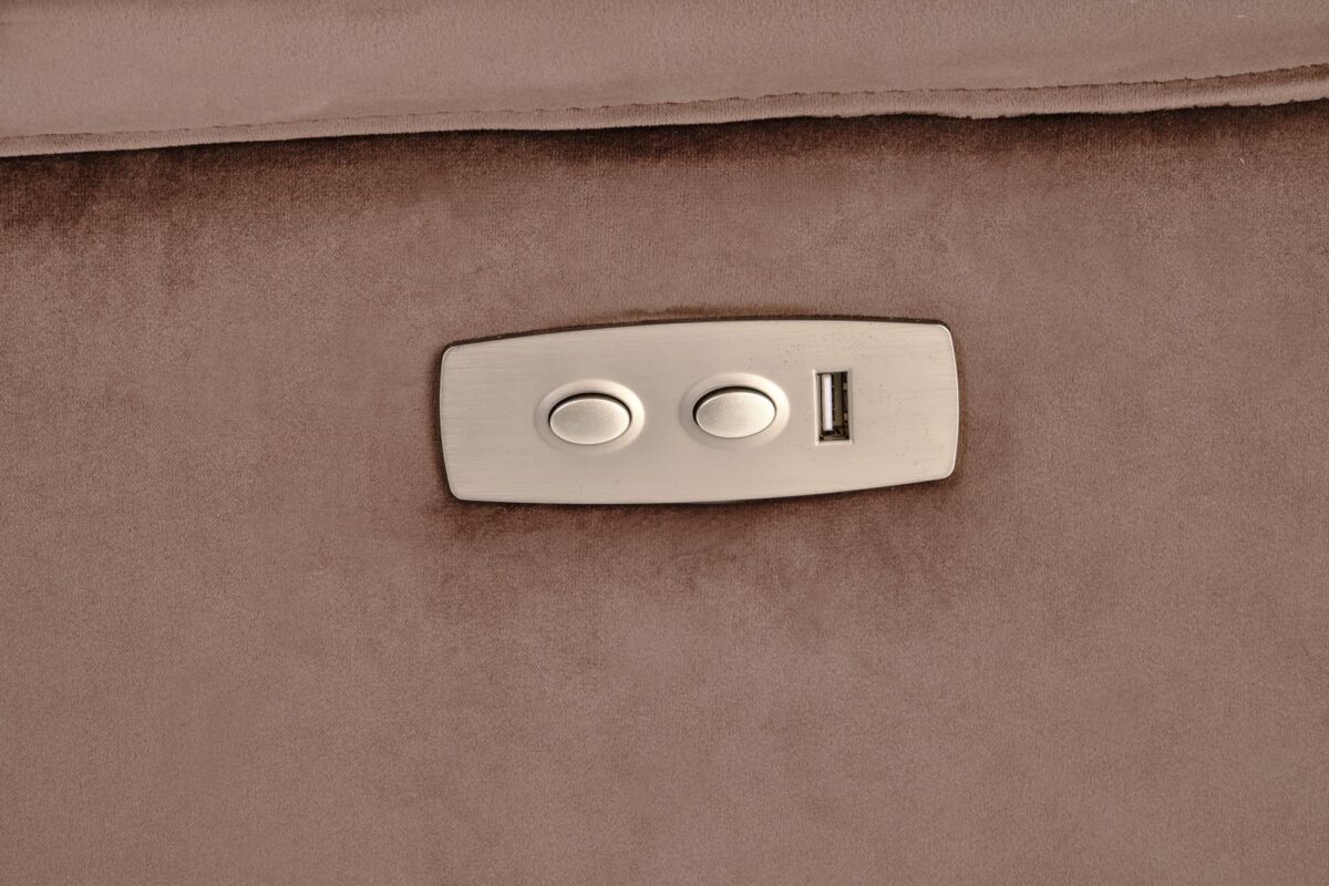 SEMIR fotel z funkcja elektrycznego rozkładania / gniazdo USB, mokka - obrazek 8