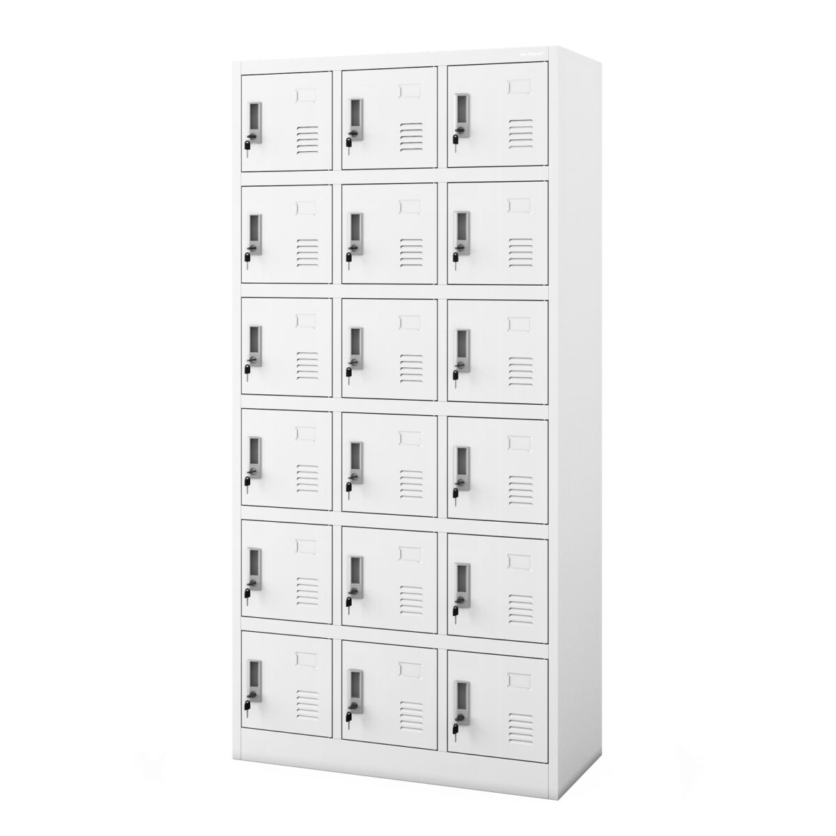 Szafka pracownicza skrytkowa 18-skrytkowa biała, 900x1850x400 mm: KAROL | Meble DUO 2255 karol bialy 01