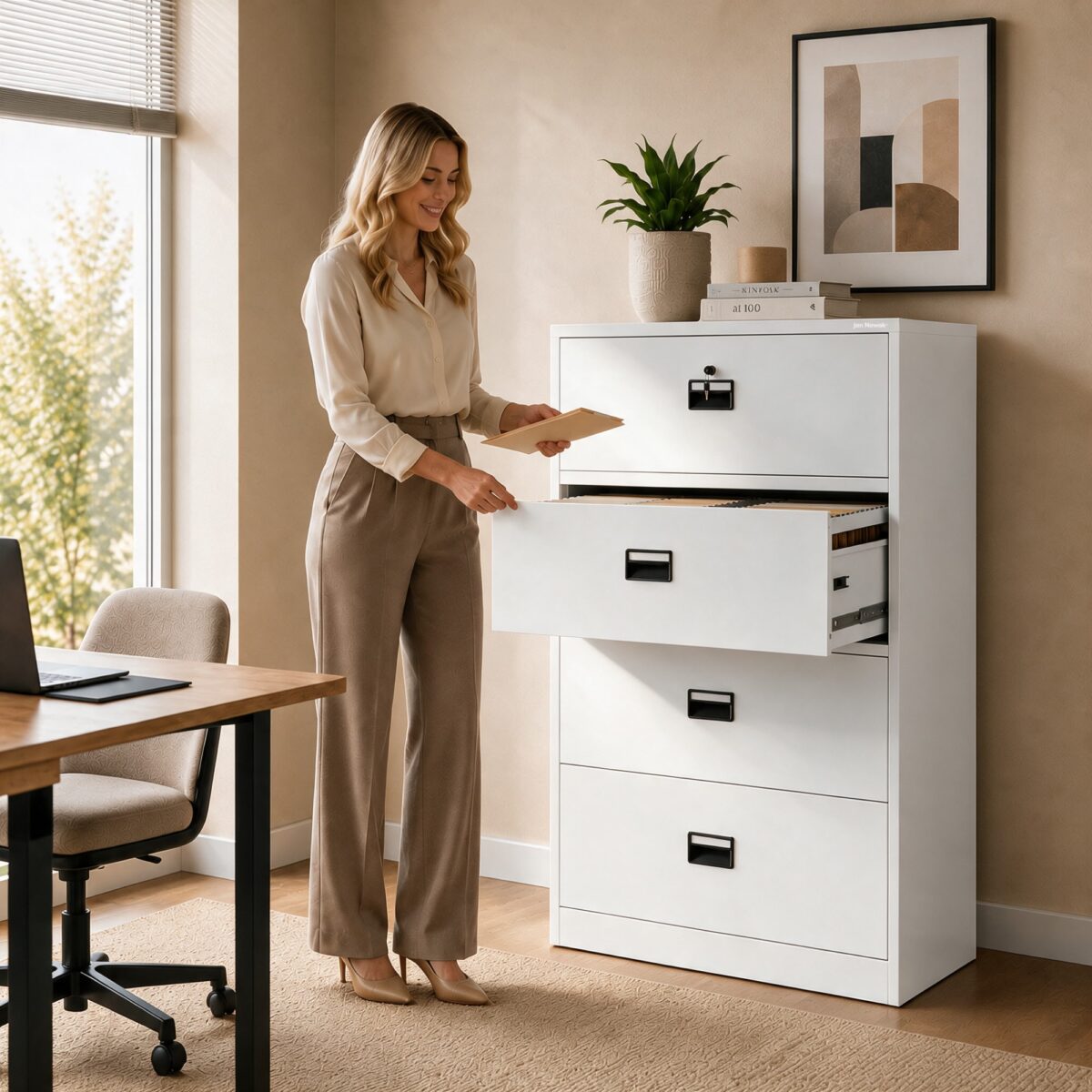 Szafa kartotekowa metalowa z 4 szufladami biała, 900x1320x600 mm: SARA XL V4 | Meble DUO 2296 sara xl v4 bia y feature cz 02 1
