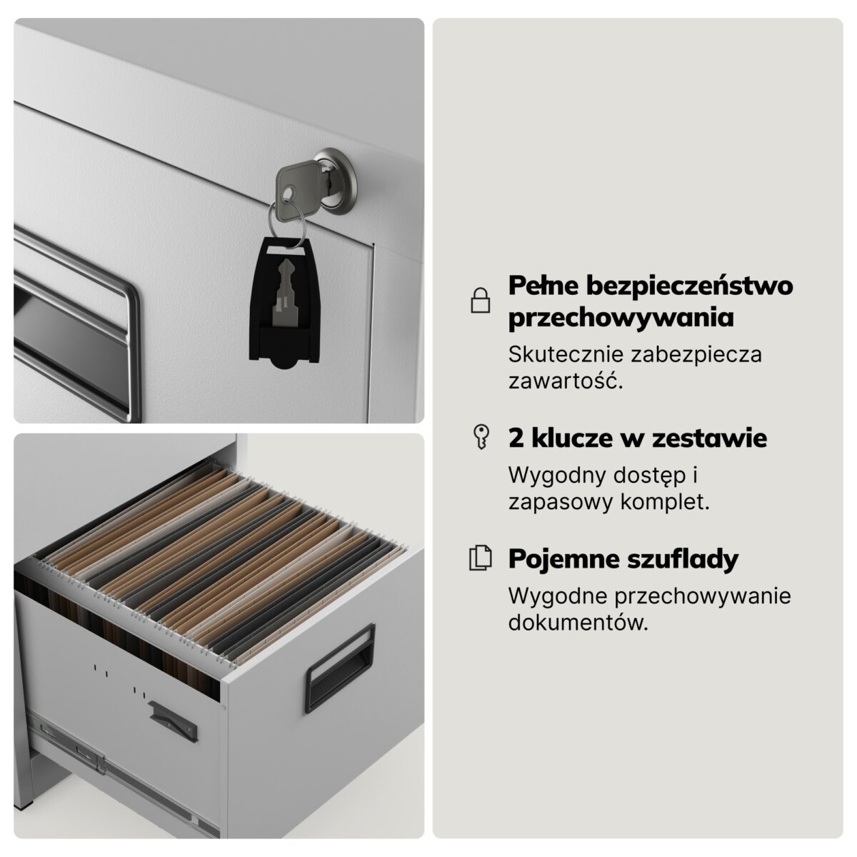Szafa kartotekowa metalowa z 5 szufladami szara, 460×1625.5×600 mm: SARA V5 | Meble DUO 2308 sara v5 szary feature pl 04
