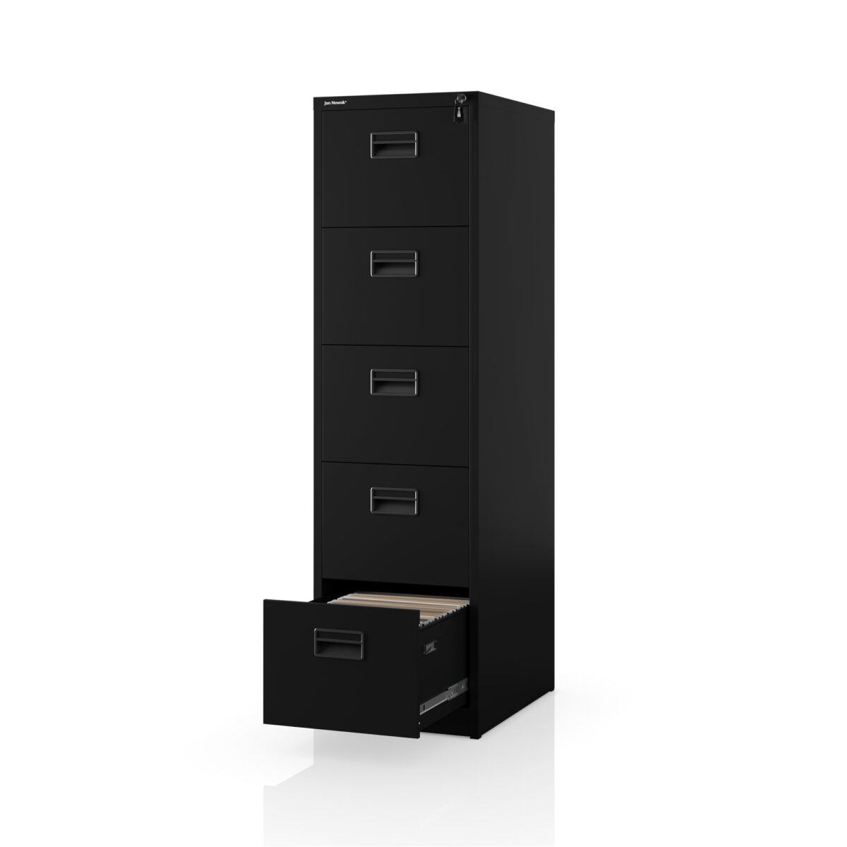 Szafa kartotekowa metalowa z 5 szufladami czarna, 460×1625.5×600 mm: SARA V5 | Meble DUO 2310 sara v5 d600 czarny odbicie 01 1 1