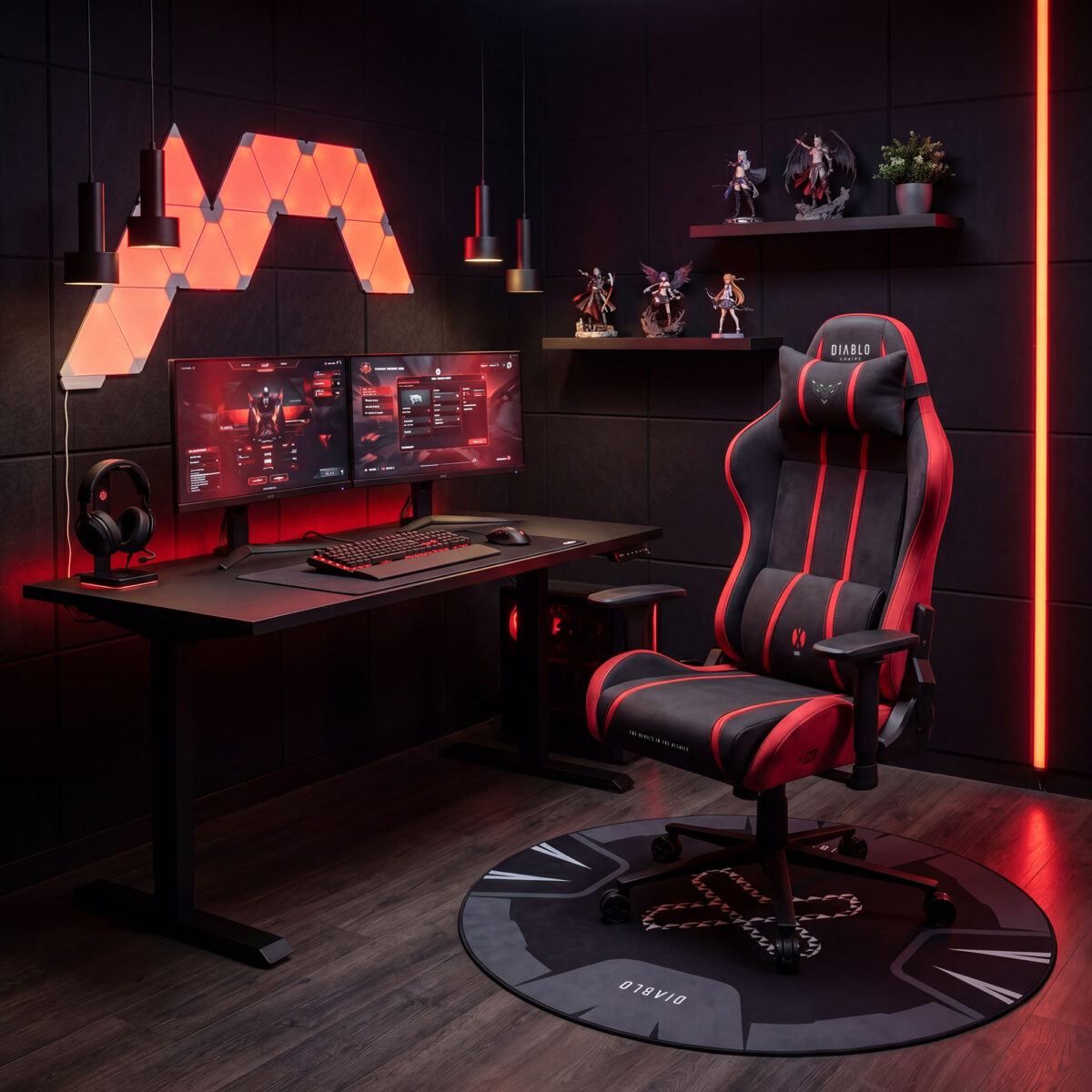 Fotel gamingowy materiałowy King Size, czarno-czerwony: Diablo X-One 2.0 Bloody Mary | Meble DUO 2358 x one 2.0 king bloody mary wiz 01