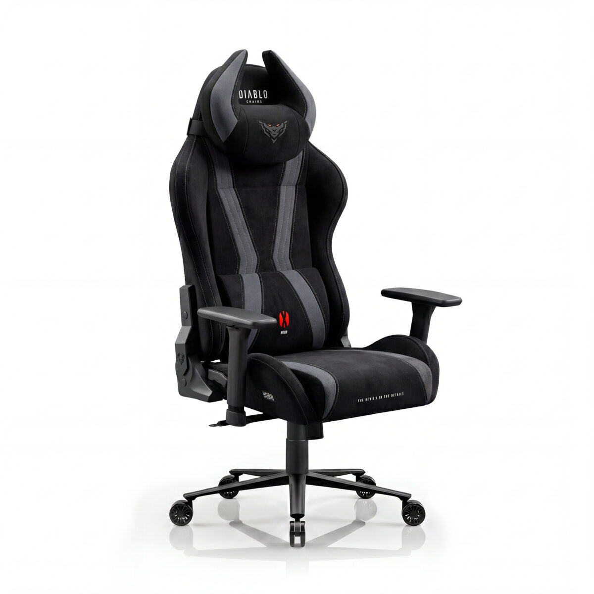 Fotel gamingowy materiałowy czarny Normal Size: Diablo X-Horn 2.0 Burned Black | Meble DUO 2361 x horn 2.0 normal burned black 01
