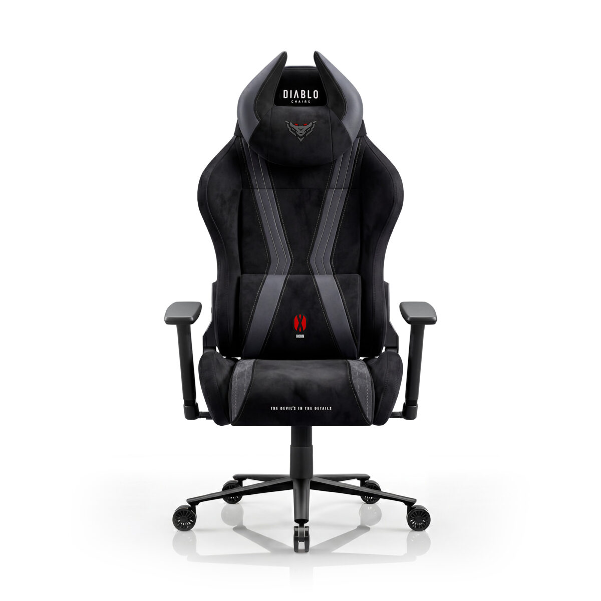 Fotel gamingowy materiałowy czarny Normal Size: Diablo X-Horn 2.0 Burned Black | Meble DUO 2361 x horn 2.0 normal burned black 02 1