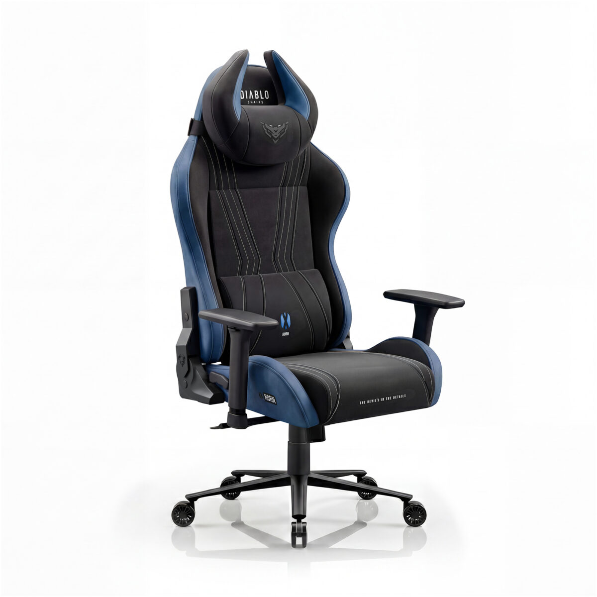 Fotel gamingowy materiałowy Normal Size, czarno-niebieski: Diablo X-Horn 2.0 Night Blue | Meble DUO 2362 x horn 2.0 normal night blue 01