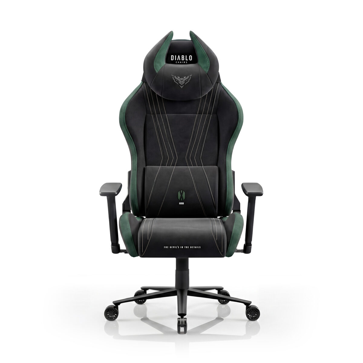 Fotel gamingowy materiałowy Normal Size, czarno-zielony: Diablo X-Horn 2.0 Forest Green | Meble DUO 2363 x horn 2.0 normal forest green 02 1