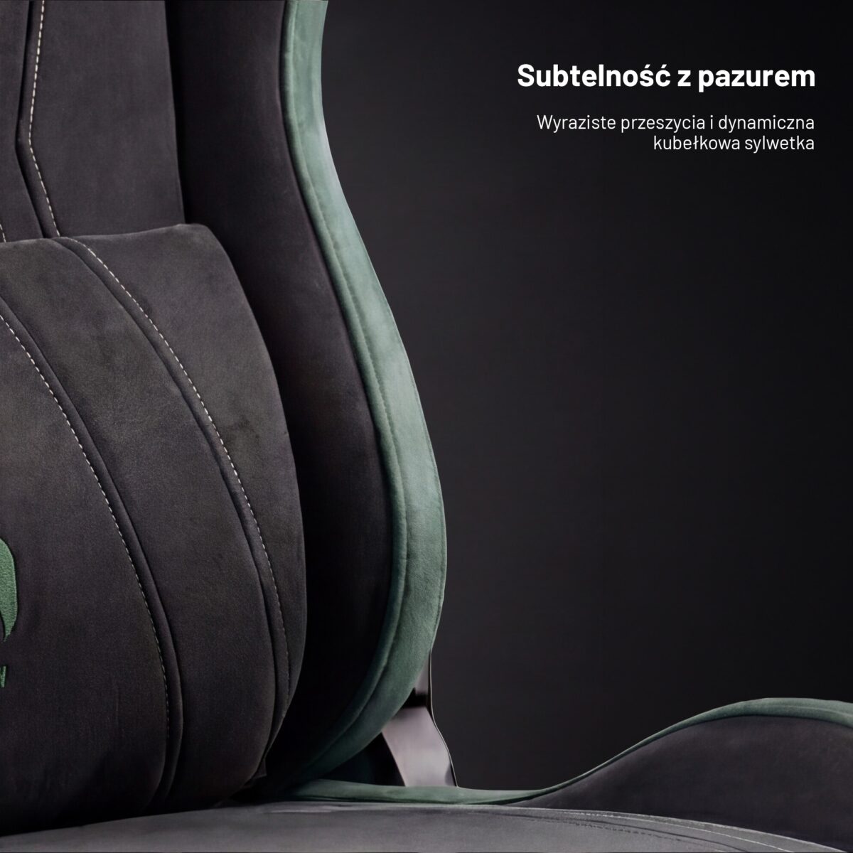 Fotel gamingowy materiałowy Normal Size, czarno-zielony: Diablo X-Horn 2.0 Forest Green | Meble DUO 2363 x horn 2.0 normal forest green feature pl 02