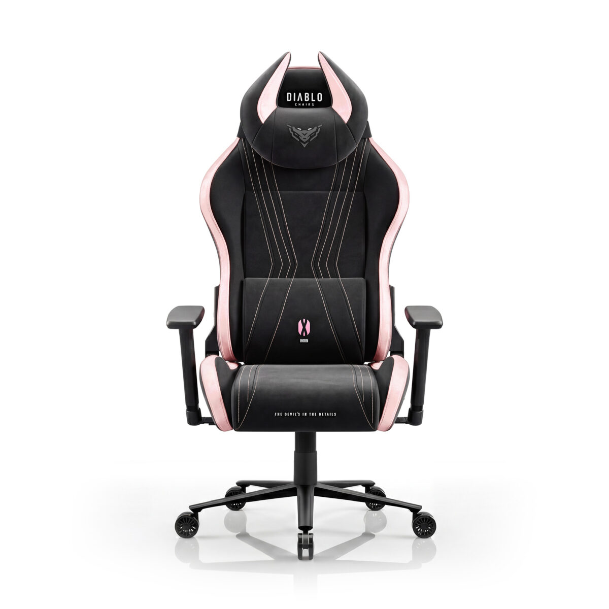Fotel gamingowy materiałowy Normal Size, czarno-różowy: Diablo X-Horn 2.0 Akira Pink | Meble DUO 2365 x horn 2.0 normal akira pink 02 1