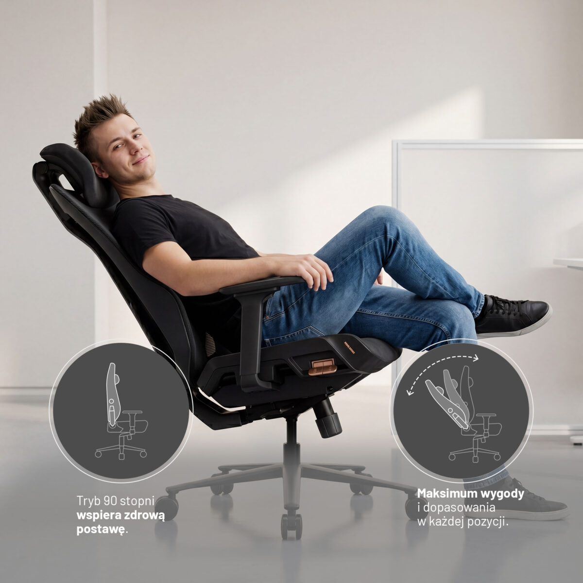 Fotel biurowy ergonomiczny czarny: Diablo V-Flash Ultra Black | Meble DUO 2366 v flash ultra black feature pl 04
