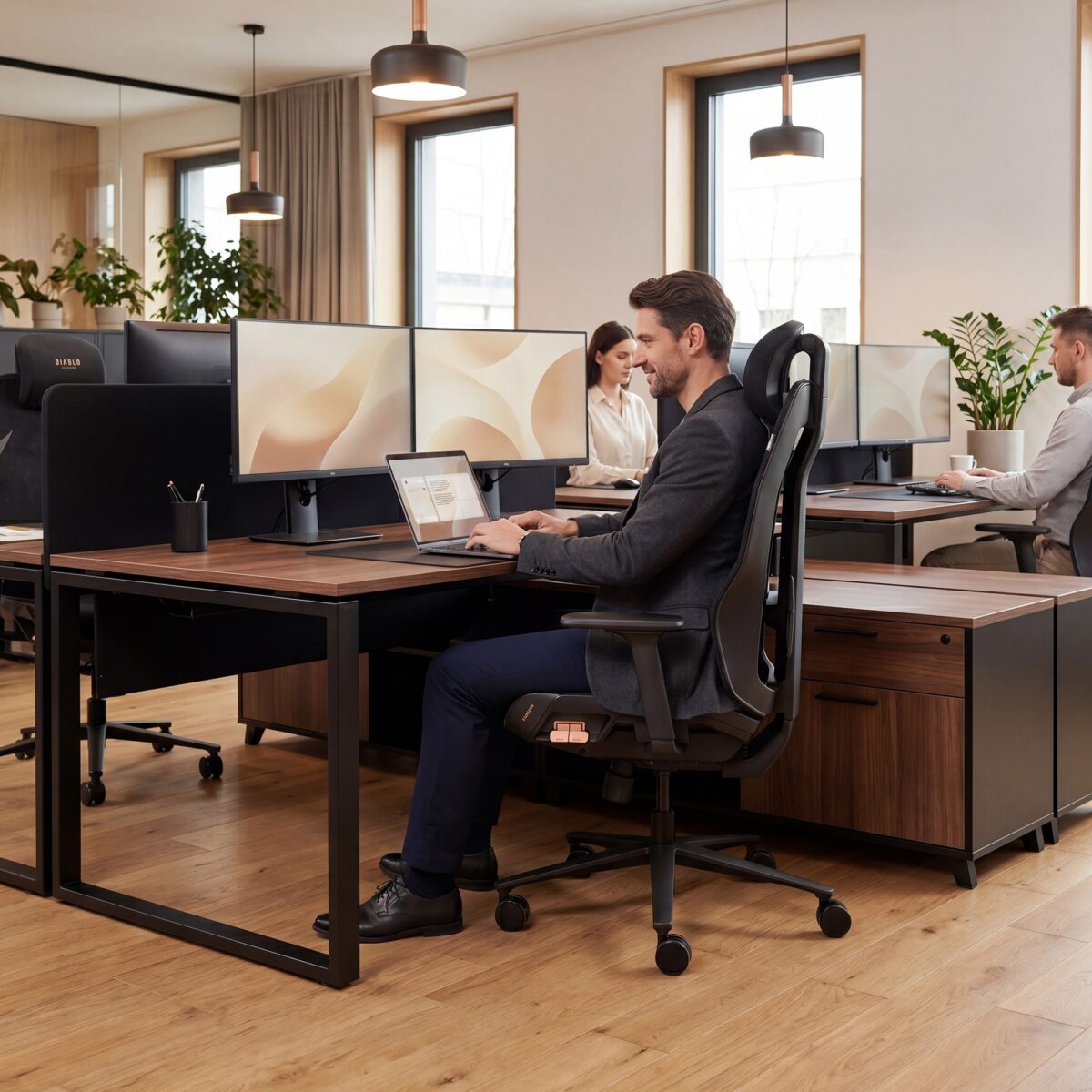 Fotel biurowy ergonomiczny czarny: Diablo V-Flash Ultra Black | Meble DUO 2366 v flash ultra black wiz 01 1