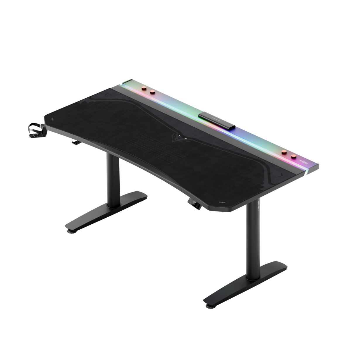Podkładka gamingowa na biurko ochronna, duża czarna, 160×60 cm: Diablo X-Forge Burned Black | Meble DUO 2435 podkladka na biurka x forge 160x60 burned black 07