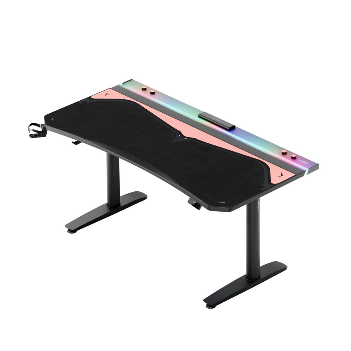 Podkładka gamingowa na biurko ochronna, duża czarno-różowa, 160×60 cm: Diablo X-Forge Black Akira Pink | Meble DUO 2539 podkladka na biurka x forge 160x60 black akira pink 07