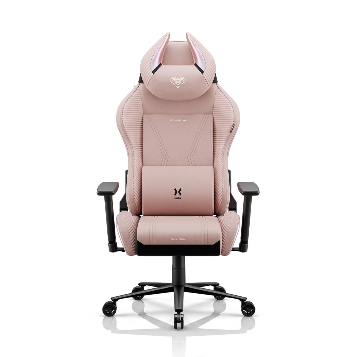 Fotel gamingowy materiałowy różowy Normal Size: Diablo X-Horn 2.0 Rainbow Pink | Meble DUO 2651 x horn 2.0 normal rainbow pink odbicie 02