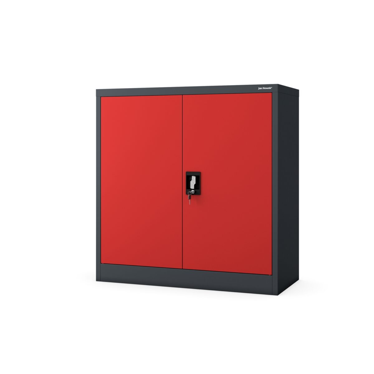 Szafka na akta osobowe, niska, antracytowo-czerwona, 900x930x400 mm: BEATA | Meble DUO BEATA anthracite red side closedd24