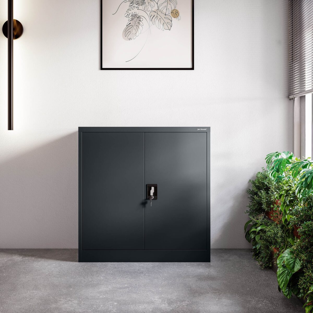 Szafka na akta osobowe, niska, antracytowa, 900x930x400 mm: BEATA | Meble DUO BEATA anthracite wiz 1d24