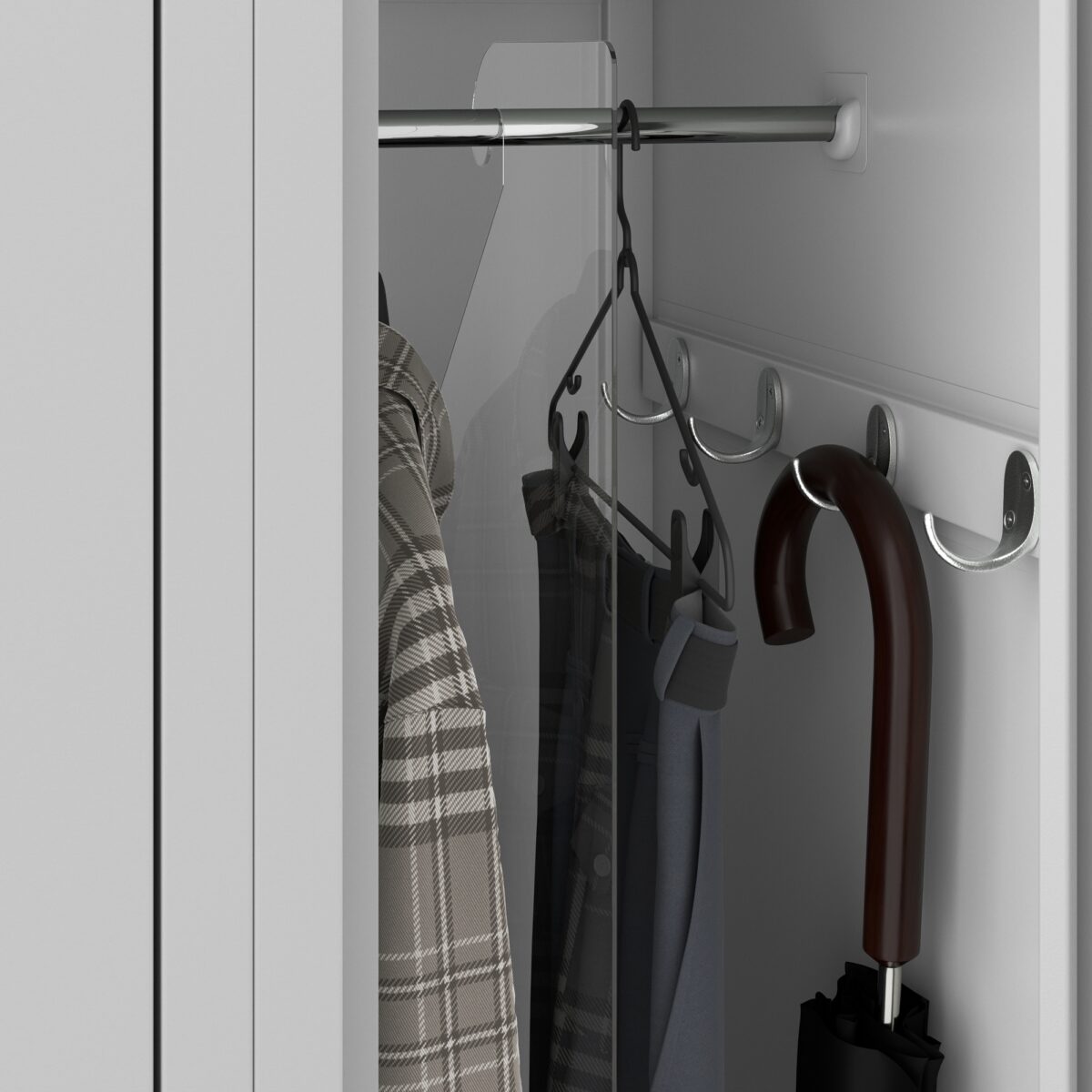 Szafka pracownicza ubraniowa wąska szara, 600x1800x500 mm: KACPER II | Meble DUO KACPER II grey detail divider 1d24
