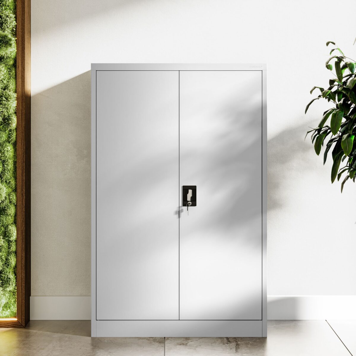Szafa biurowa metalowa niska z 3 półkami szara, 900x1400x400 mm: KEVIN | Meble DUO KEVIN grey wiz 5d24 1