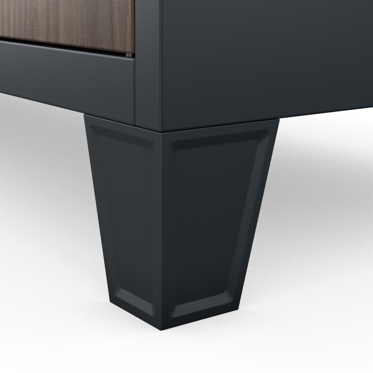 Szafa skrytkowa socjalna 20-skrytkowa na nóżkach antracytowa/orzech, 1360x1720x450 mm: ROBERT Eco Design | Meble DUO ROBERT anthracite walnut detail legd24