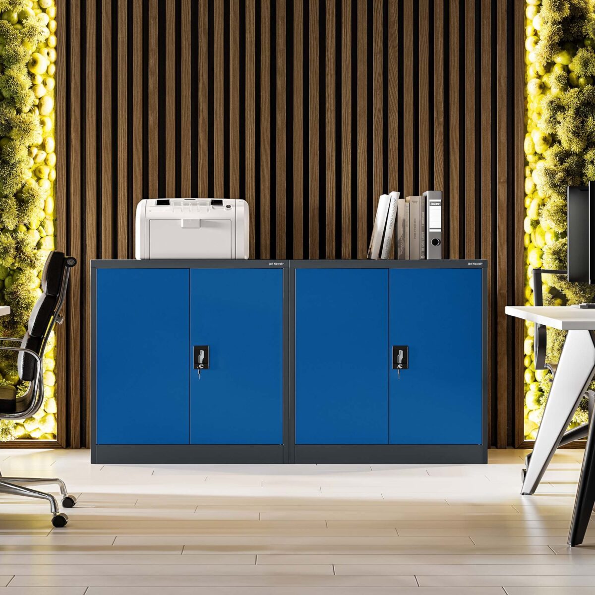 Szafka na akta osobowe, niska, antracytowo-niebieska, 900x930x400 mm: BEATA | Meble DUO beata anthracite blue wiz 3