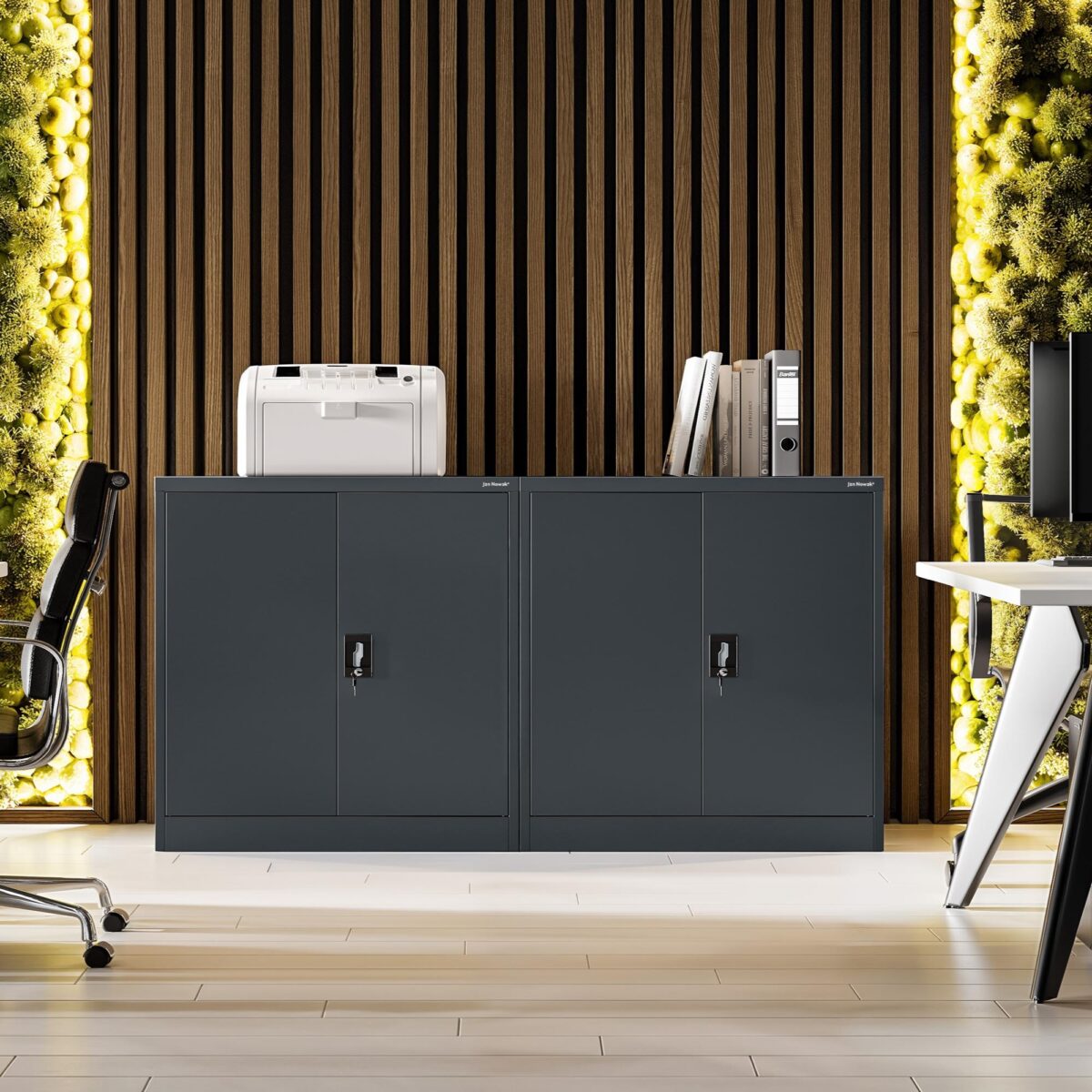 Szafka na akta osobowe, niska, antracytowa, 900x930x400 mm: BEATA | Meble DUO beata anthracite wiz 3