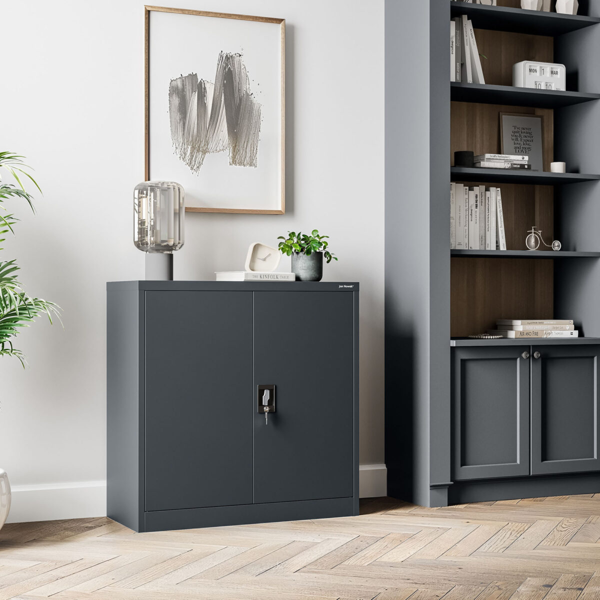Szafka na akta osobowe, niska, antracytowa, 900x930x400 mm: BEATA | Meble DUO beata anthracite wiz 4