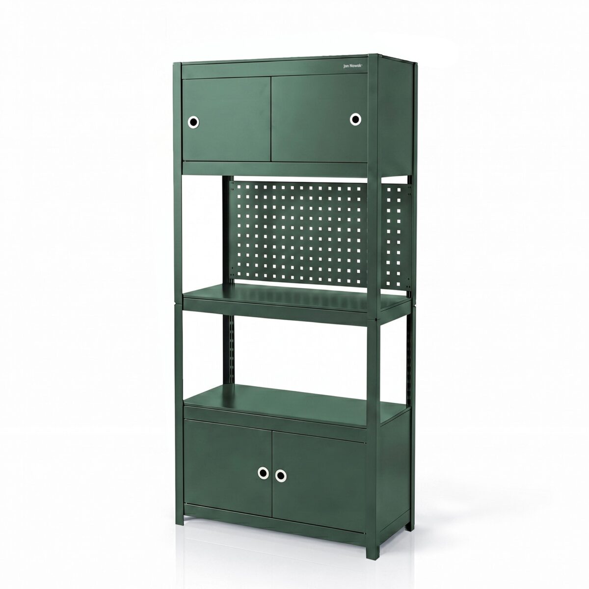Regał metalowy z szafkami zielony, 1800x800x420 mm: JOHNNY | Meble DUO cz johnny zielony 2316 1 2000x2000