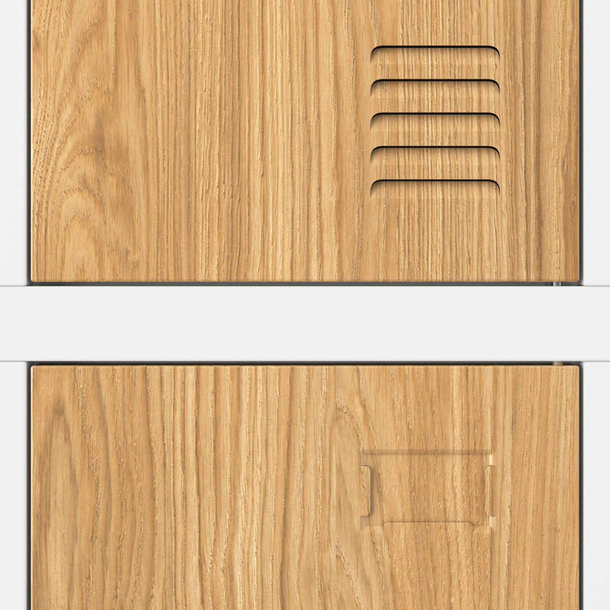 Szafa socjalna ubraniowa 6-drzwiowa biała/złoty dąb, 900x1850x450 mm: IGOR Eco Design | Meble DUO igor bialy zloty dab detal wentylacja
