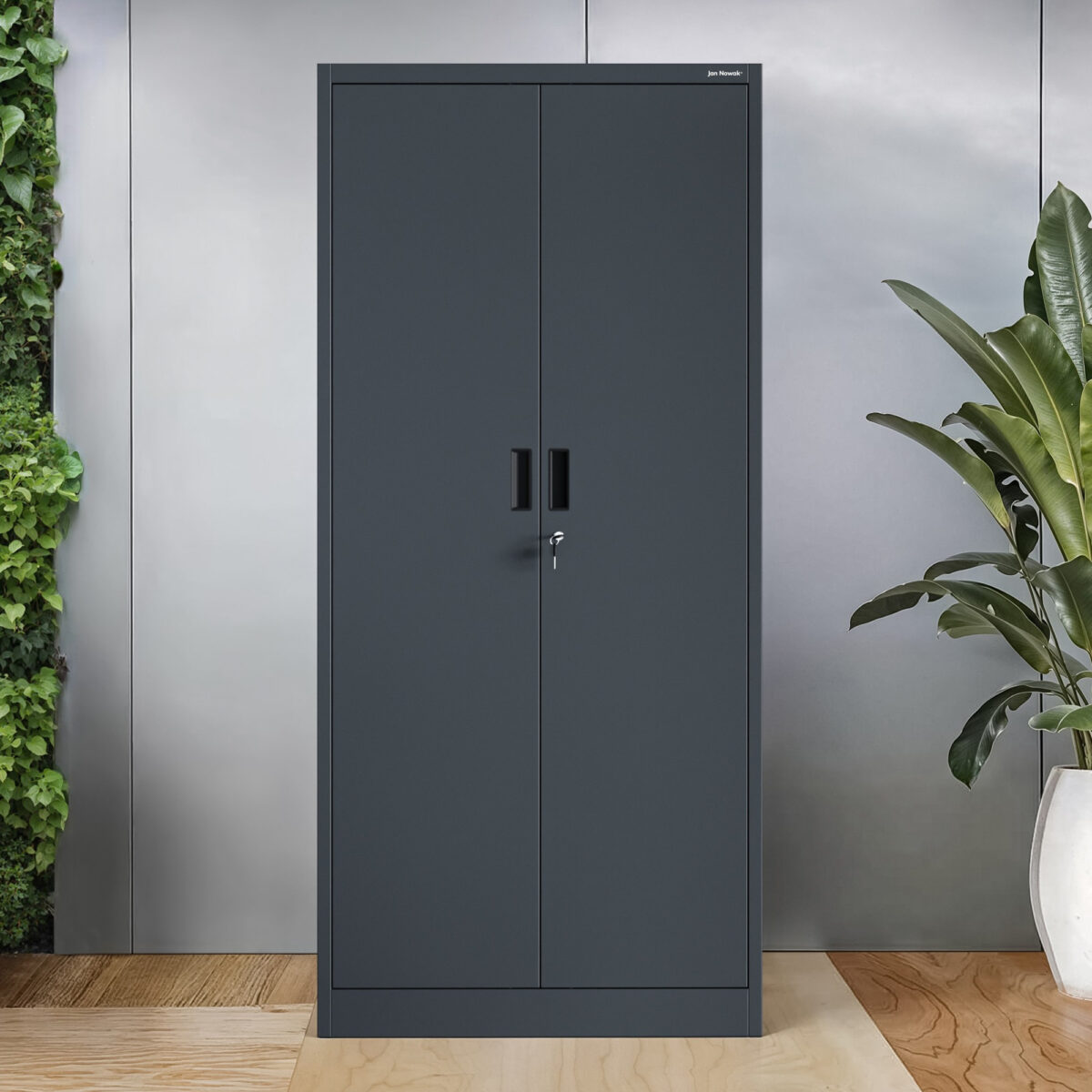 Szafa metalowa biurowa z 4 półkami antracytowa, 1750x800x400 mm: JAN Compact | Meble DUO jan compact anthracite wiz 3