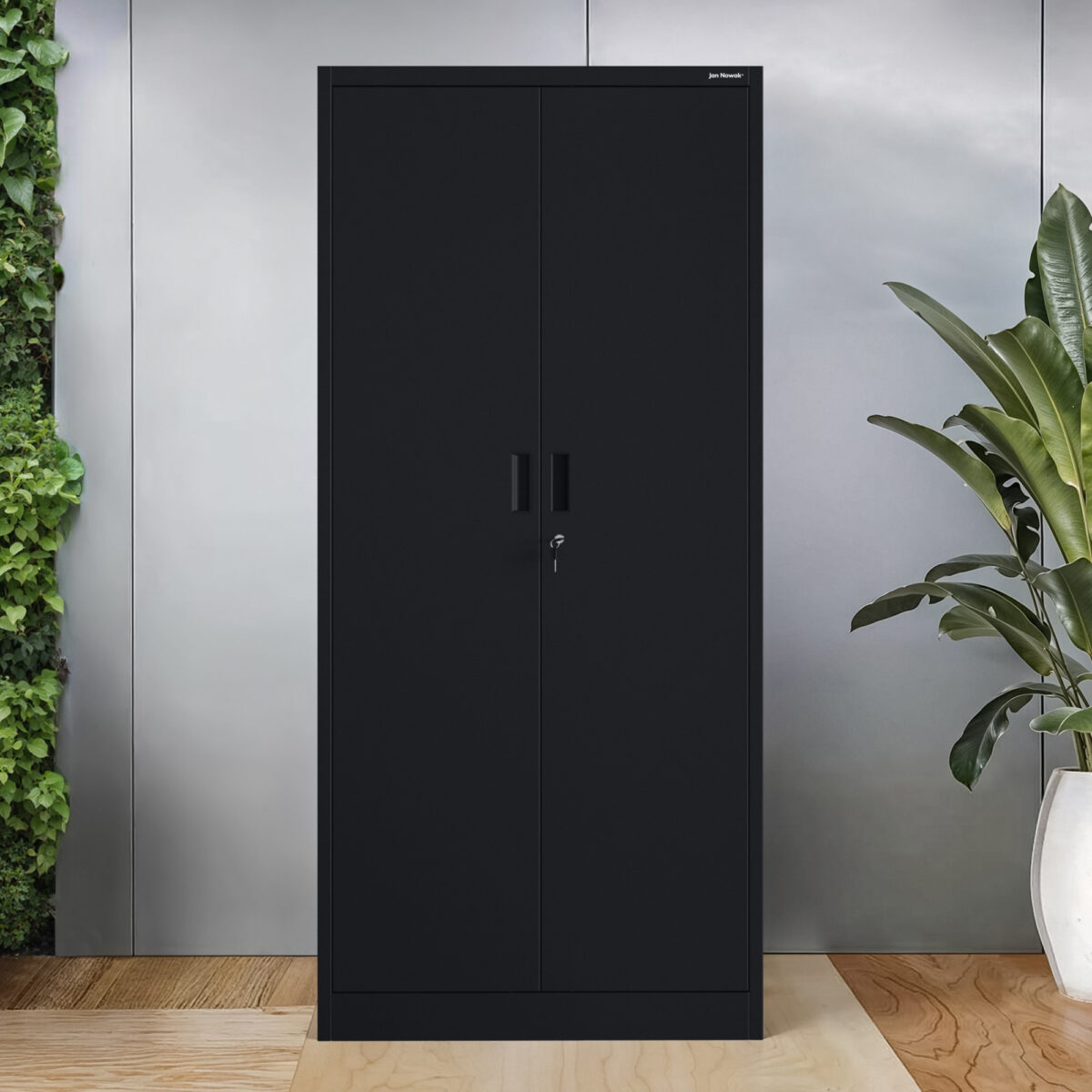Szafa metalowa biurowa z 4 półkami czarna, 1750x800x400 mm: JAN Compact | Meble DUO jan compact black wiz 3