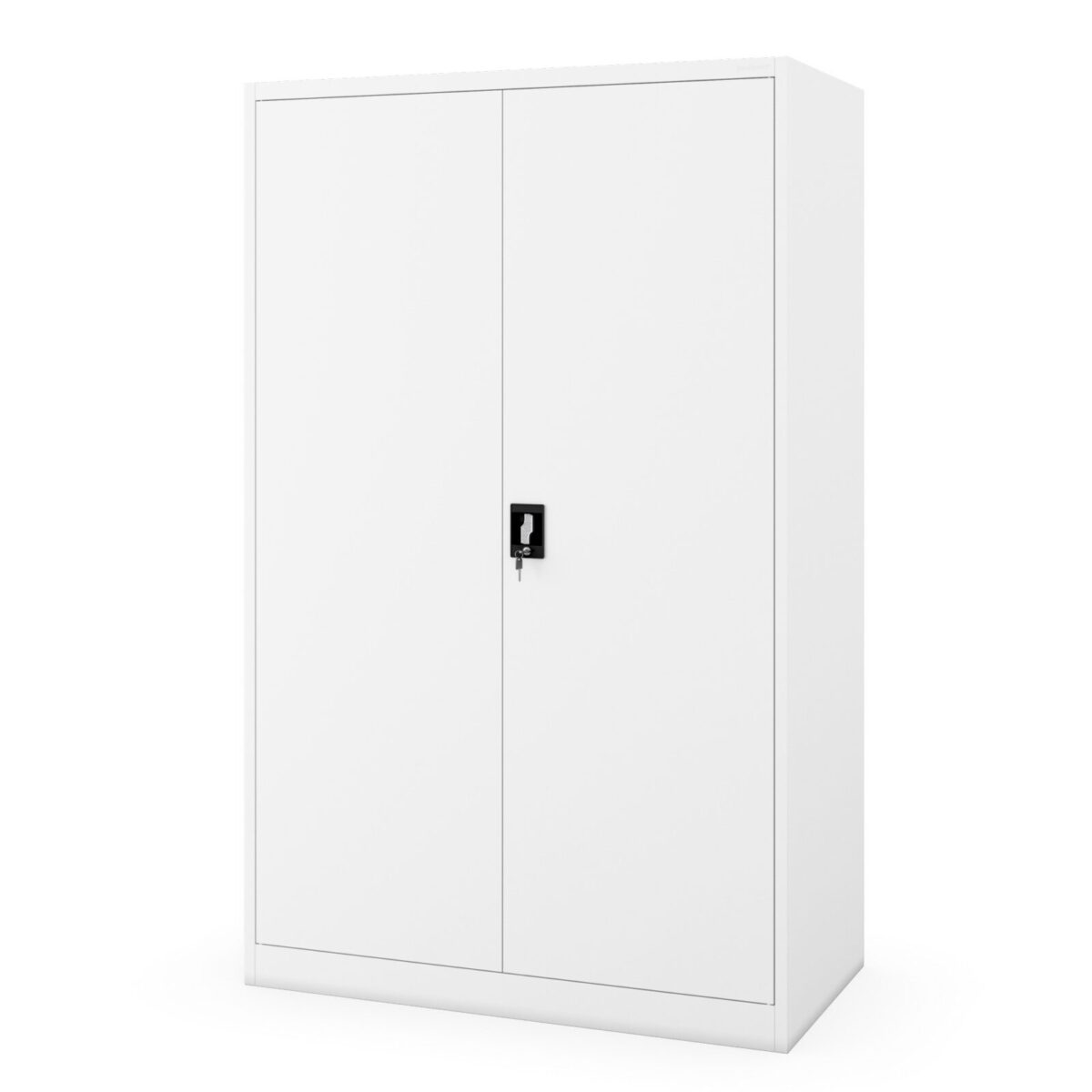 Szafa biurowa metalowa szeroka i głęboka biała, 1150x1850x600 mm: JAN II D600 | Meble DUO jan ii gl60 bialy bok zamknieta 1